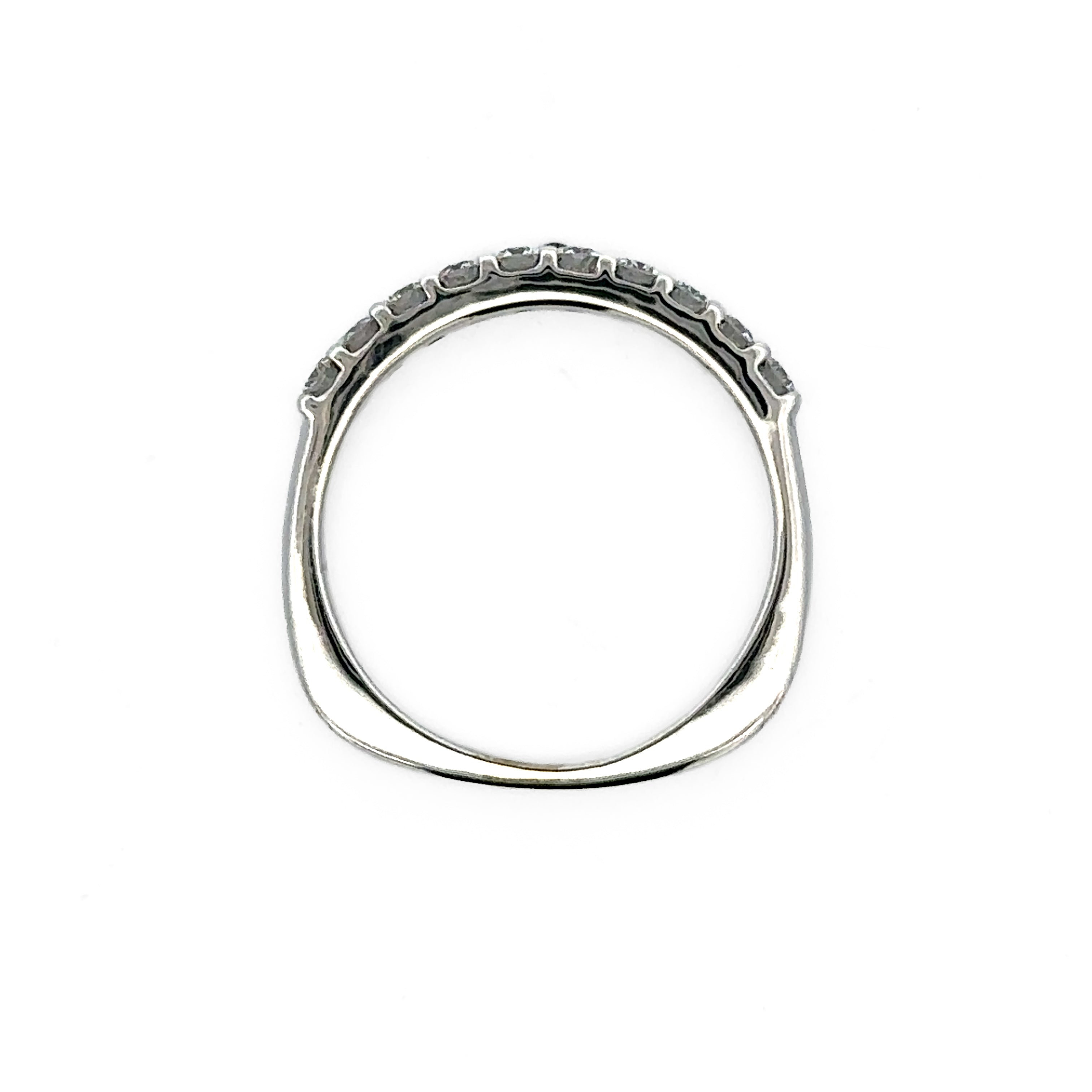 Estate Collection: 14K White Gold 0.4CTW. Natural Diamond Euro-Shank Band
