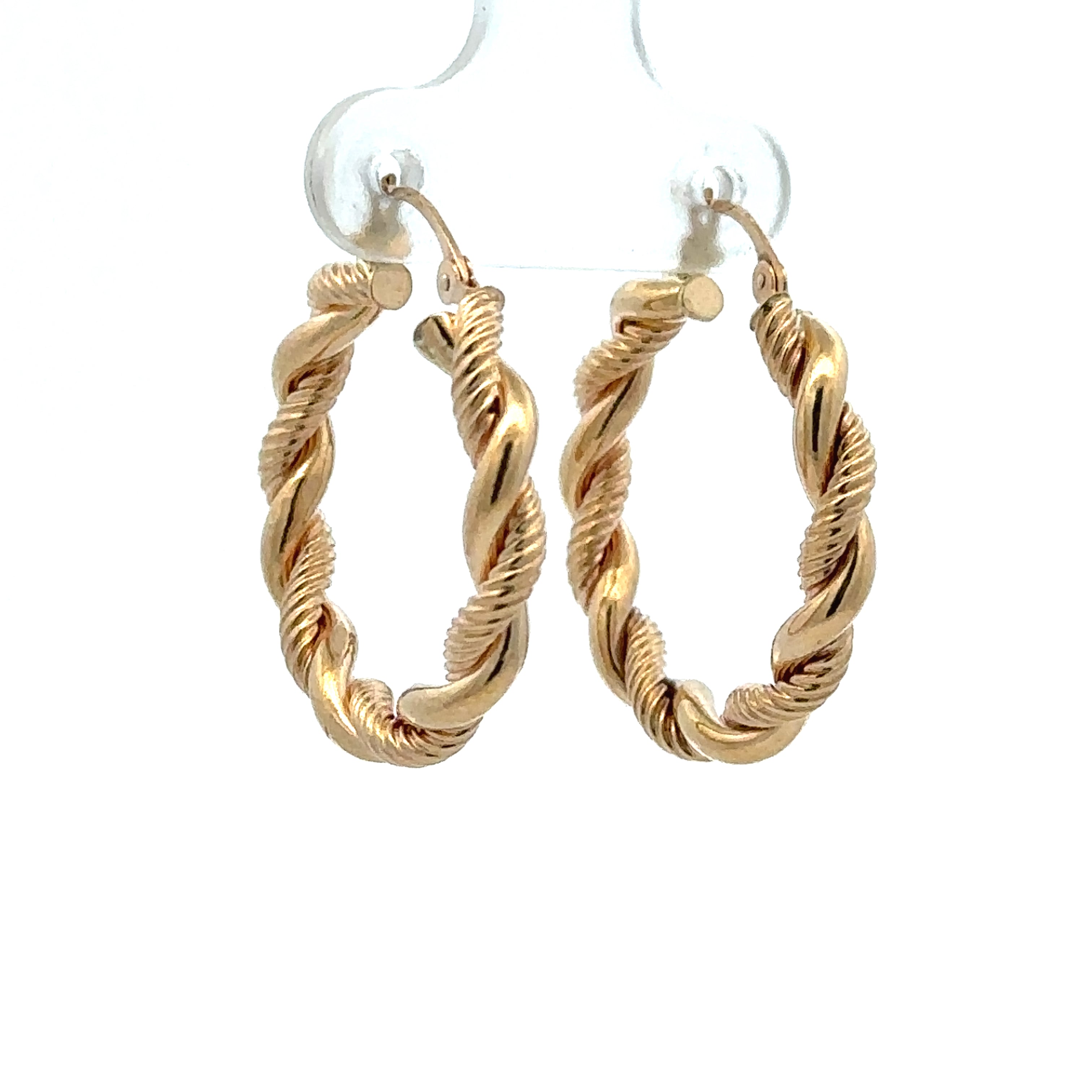 Estate Collection: 10K Yellow Gold 18.5X3MM Twisted Hoop Earrings