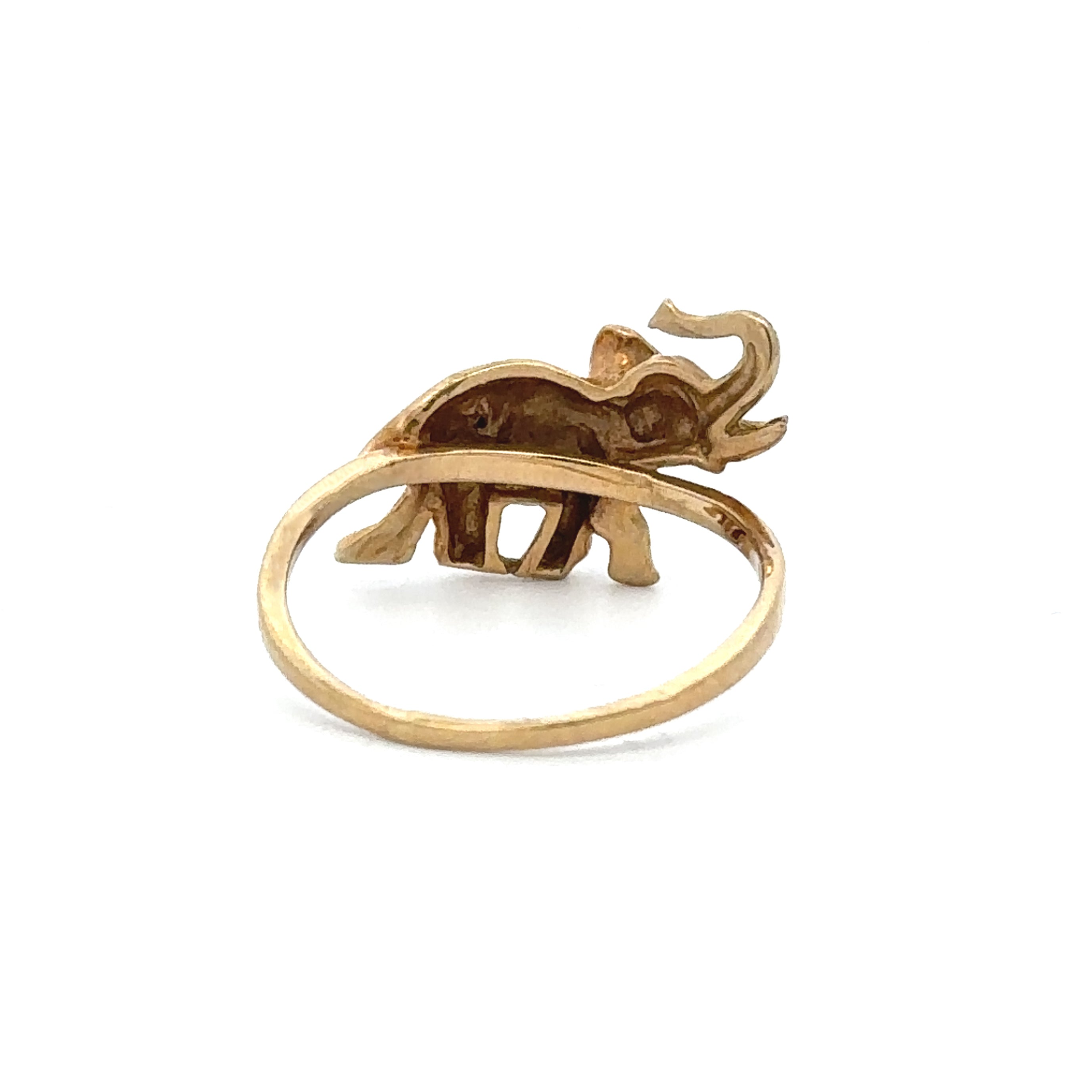 Estate Collection: 10K Yellow Gold Elephant Fashion Ring