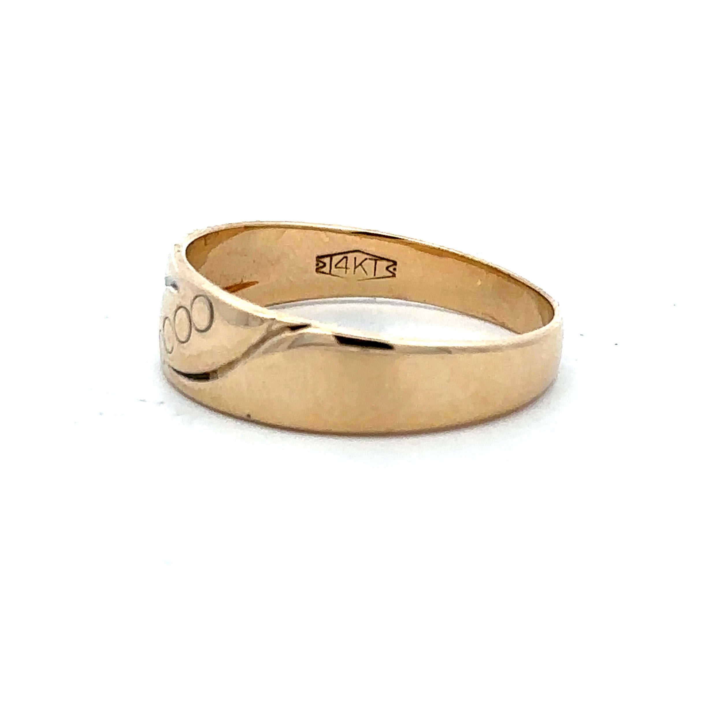 Estate Collection: 14K Yellow Gold 3MM Flat Carved Wedding Band