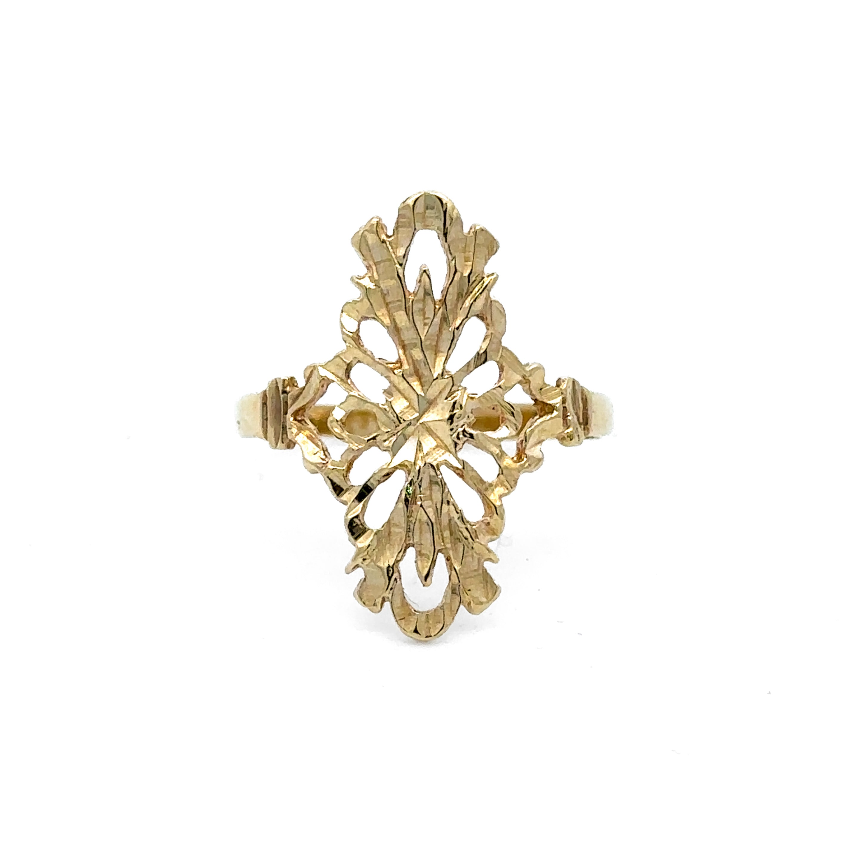 Estate Collection: 10K Yellow Gold Filigree Cut-Out Ring