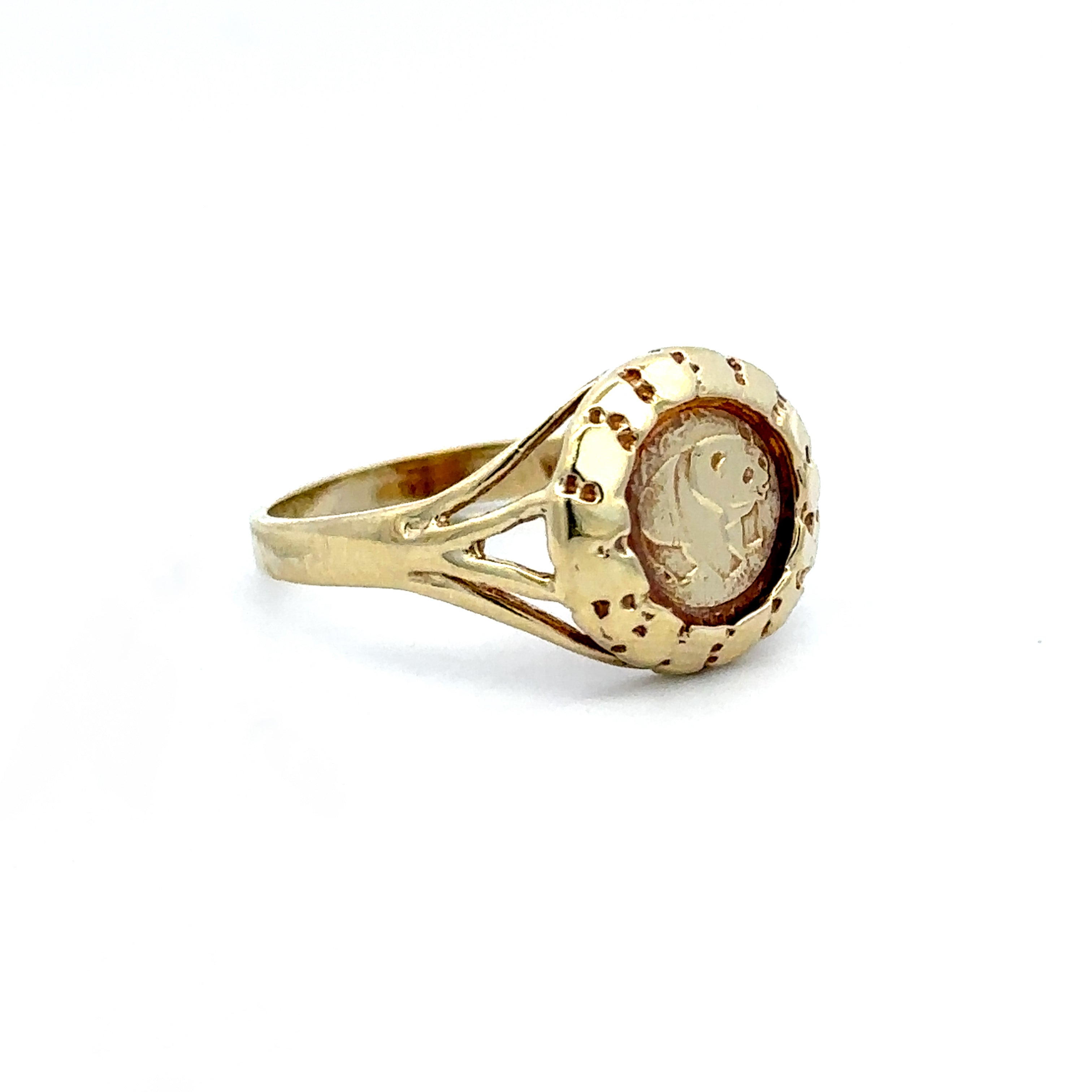 Estate Collection: 10K Yellow Gold Panda Ring