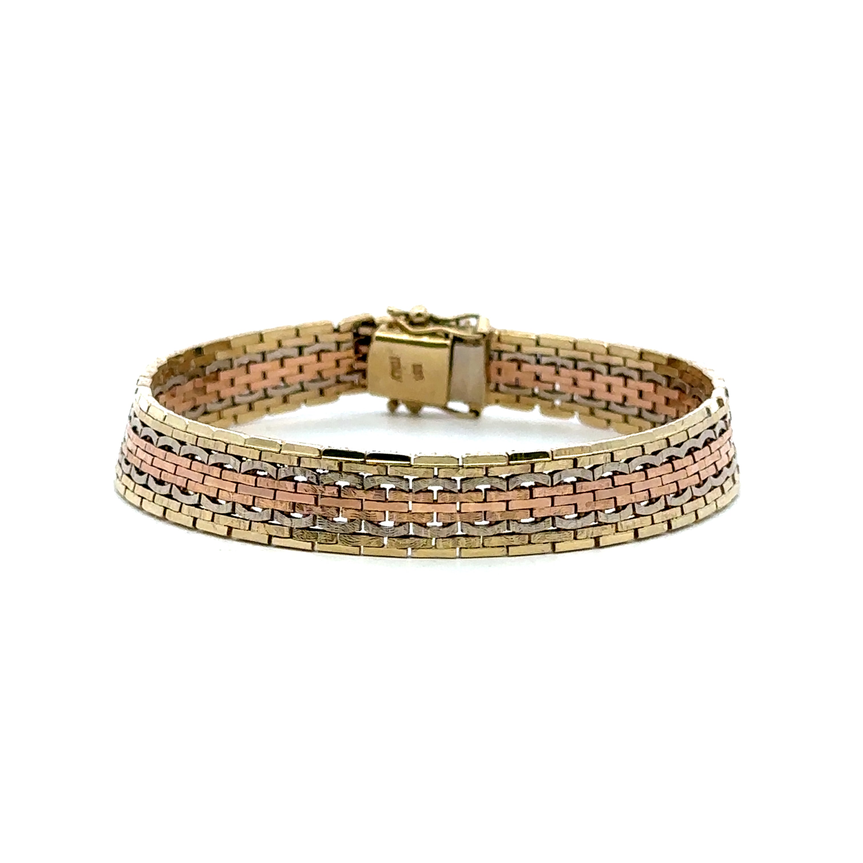 Estate Collection: 14K Tri-Color Woven Link Bracelet