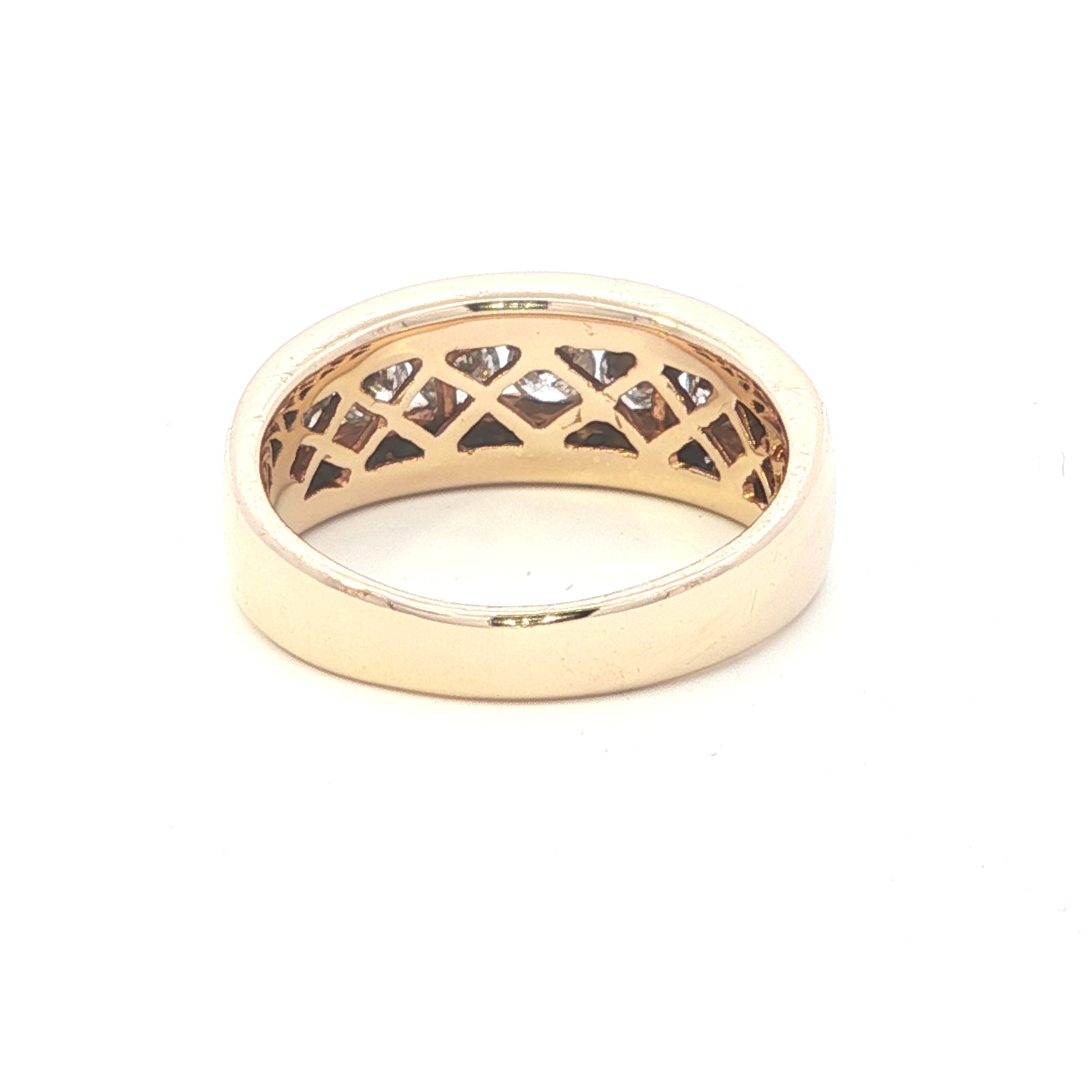 Estate Collection: 14K Yellow Gold 0.82CTW. Diamond 3-Row Band
