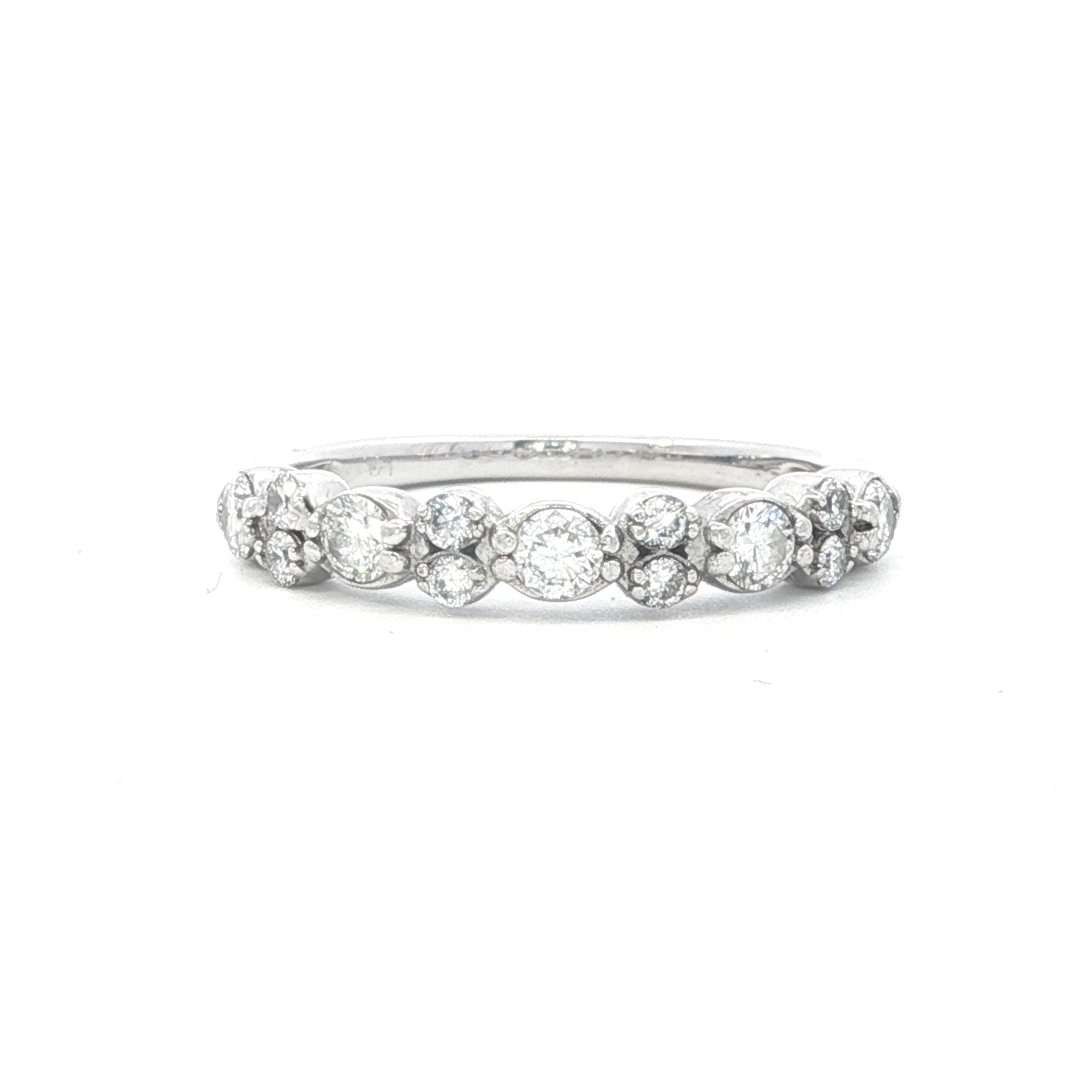 Estate Collection: 14K White Gold 0.5CTW. Lab-Grown Diamond Wedding Band
