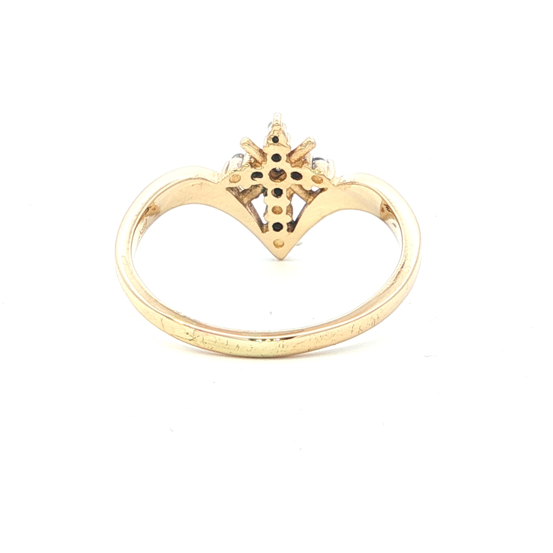 Estate Collection: 10K Yellow Gold 0.10CTW. Diamond Cross Ring