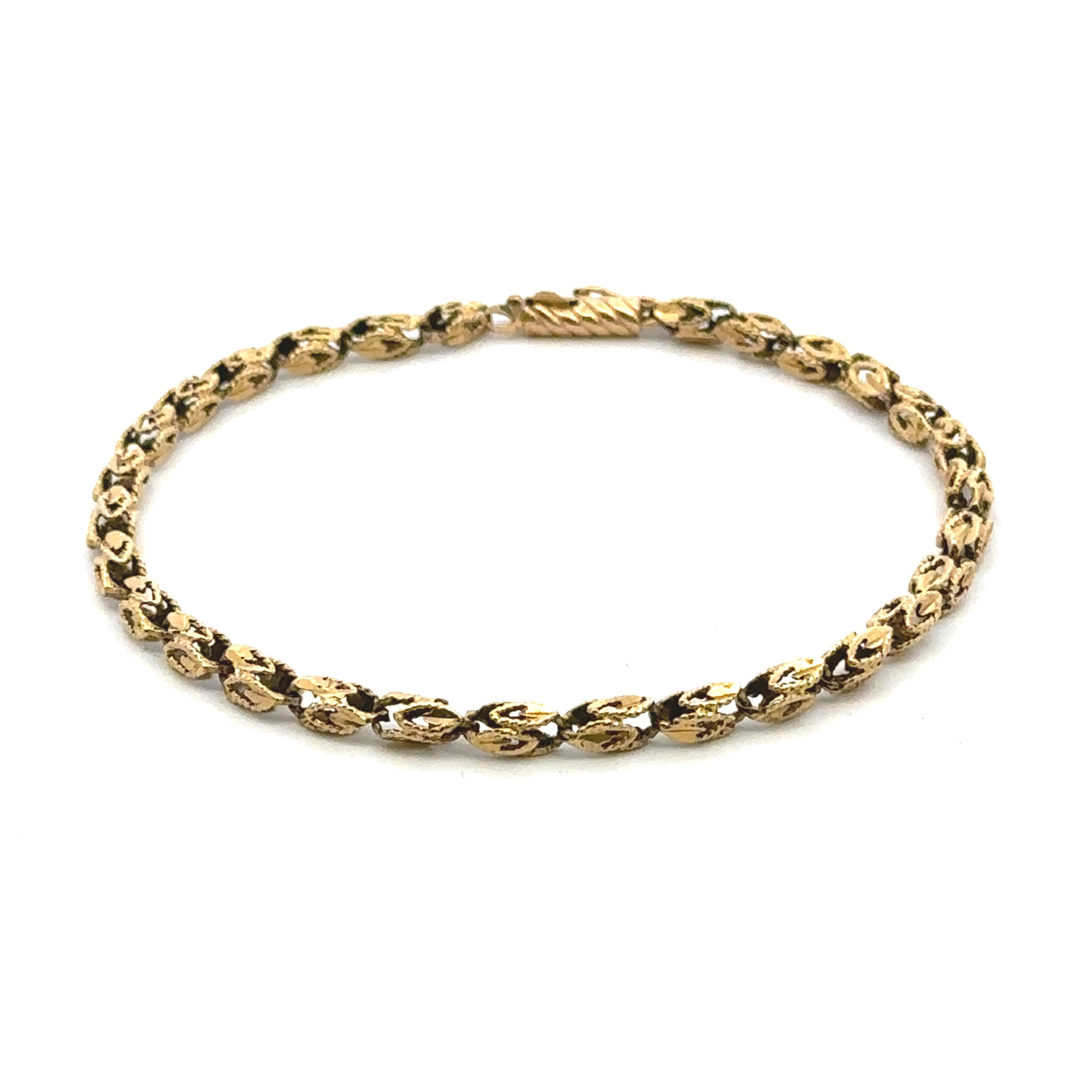 Estate Collection: 14K Yellow Gold 7.5" Fancy Link Bracelet