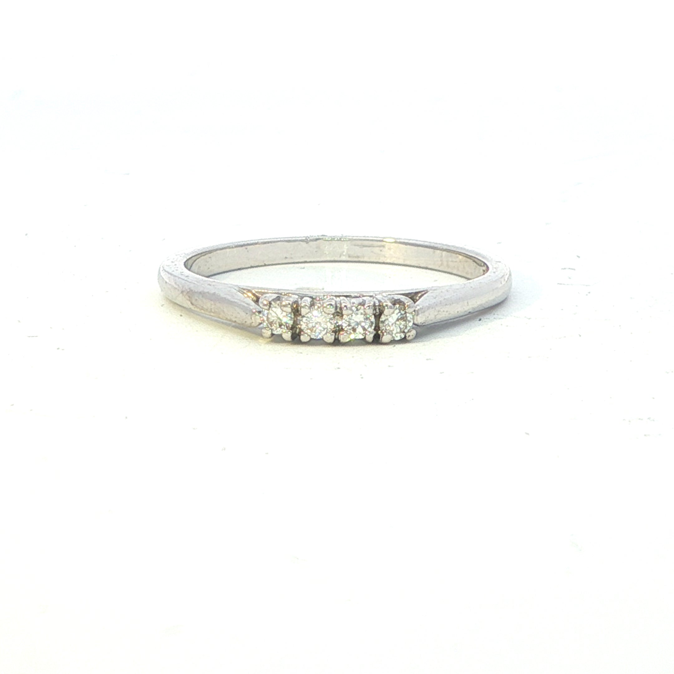 Estate Collection: 14K White Gold Diamond 4-Stone Band