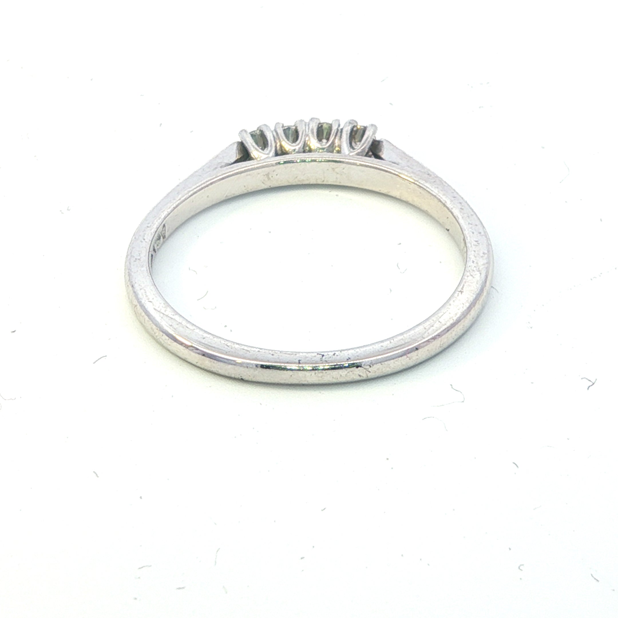 Estate Collection: 14K White Gold Diamond 4-Stone Band