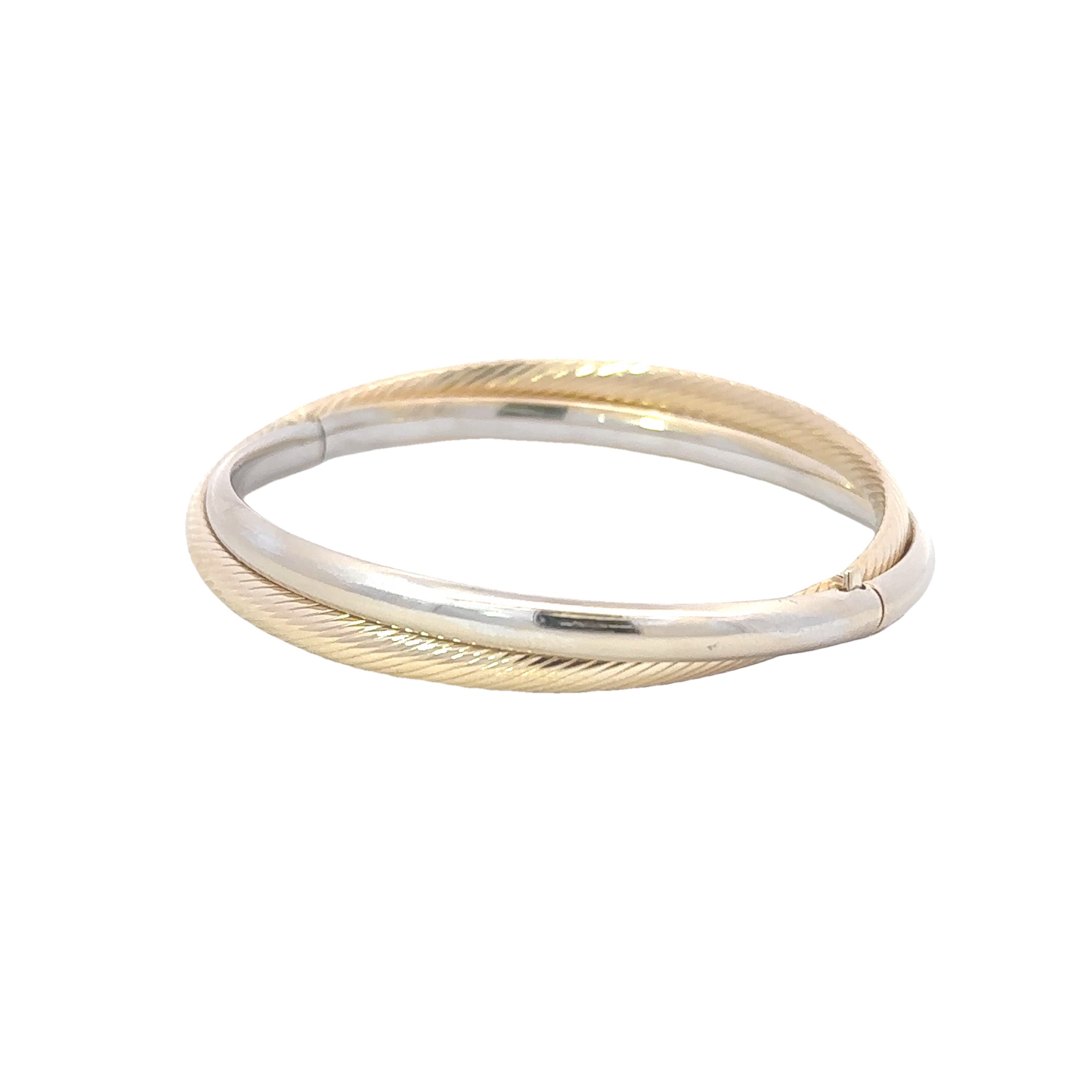 Estate Collection: 14K Yellow &White Gold Bangle Bracelet