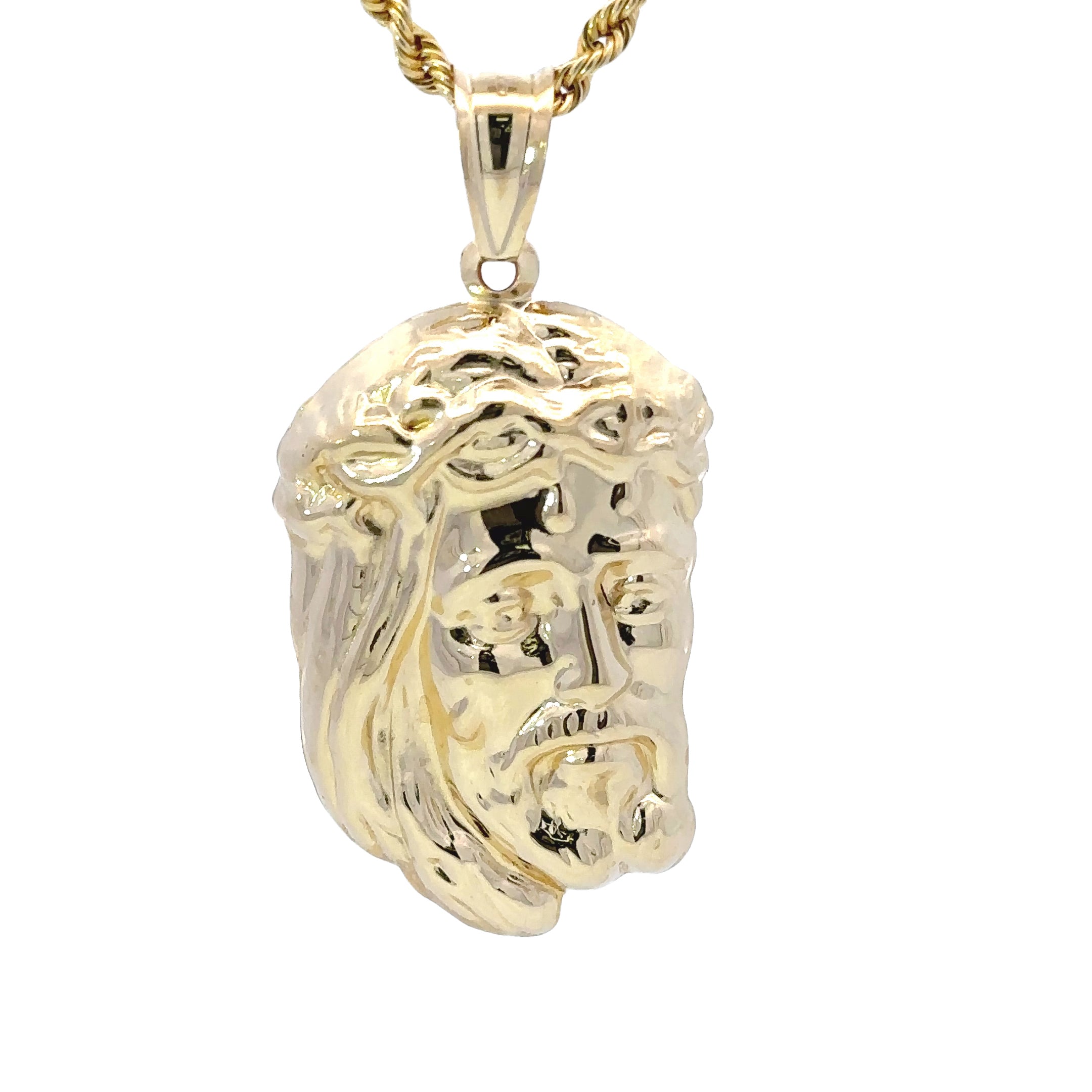 Estate Collection: 14K Yellow Jesus Head Pendant without Chain