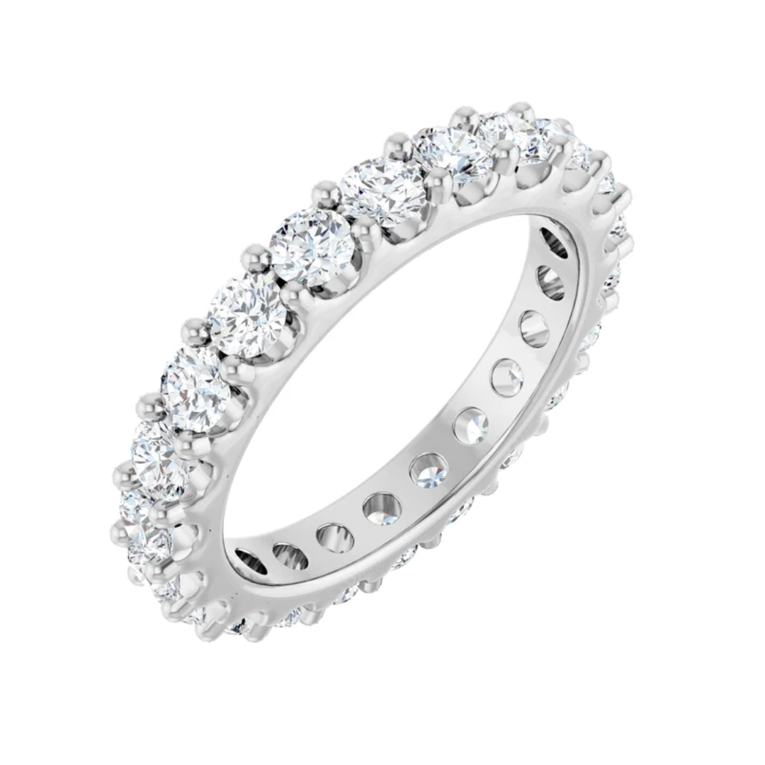 Sterling Silver Moissanite Eternity Band