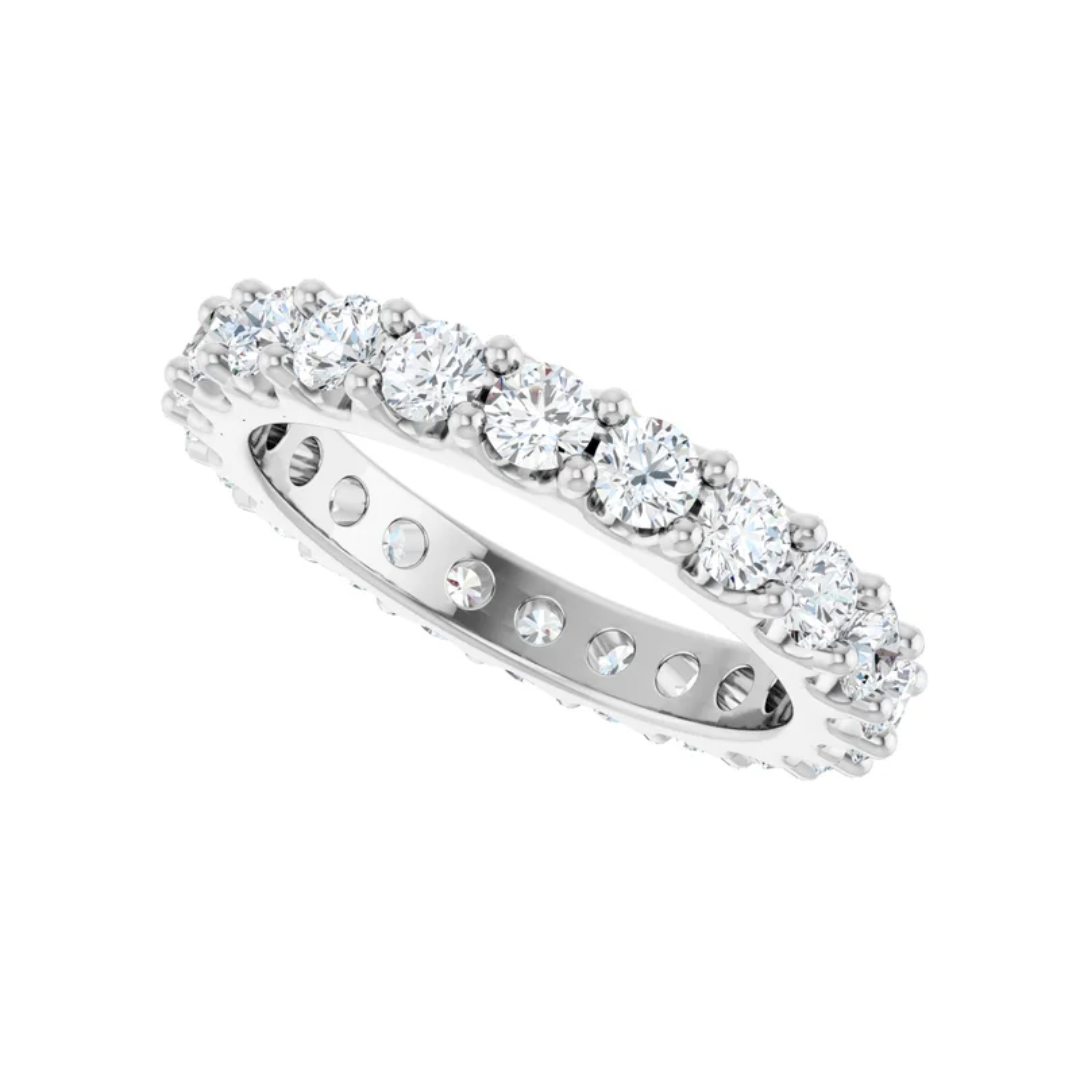 Sterling Silver Moissanite Eternity Band