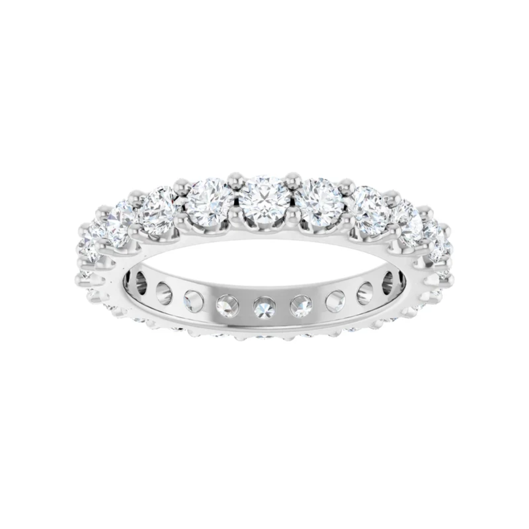 Sterling Silver Moissanite Eternity Band