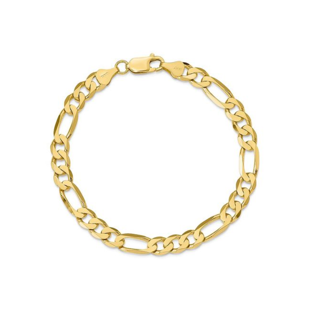 Estate Collection: 14K Yellow Gold 8" 6MM Figaro Bracelet