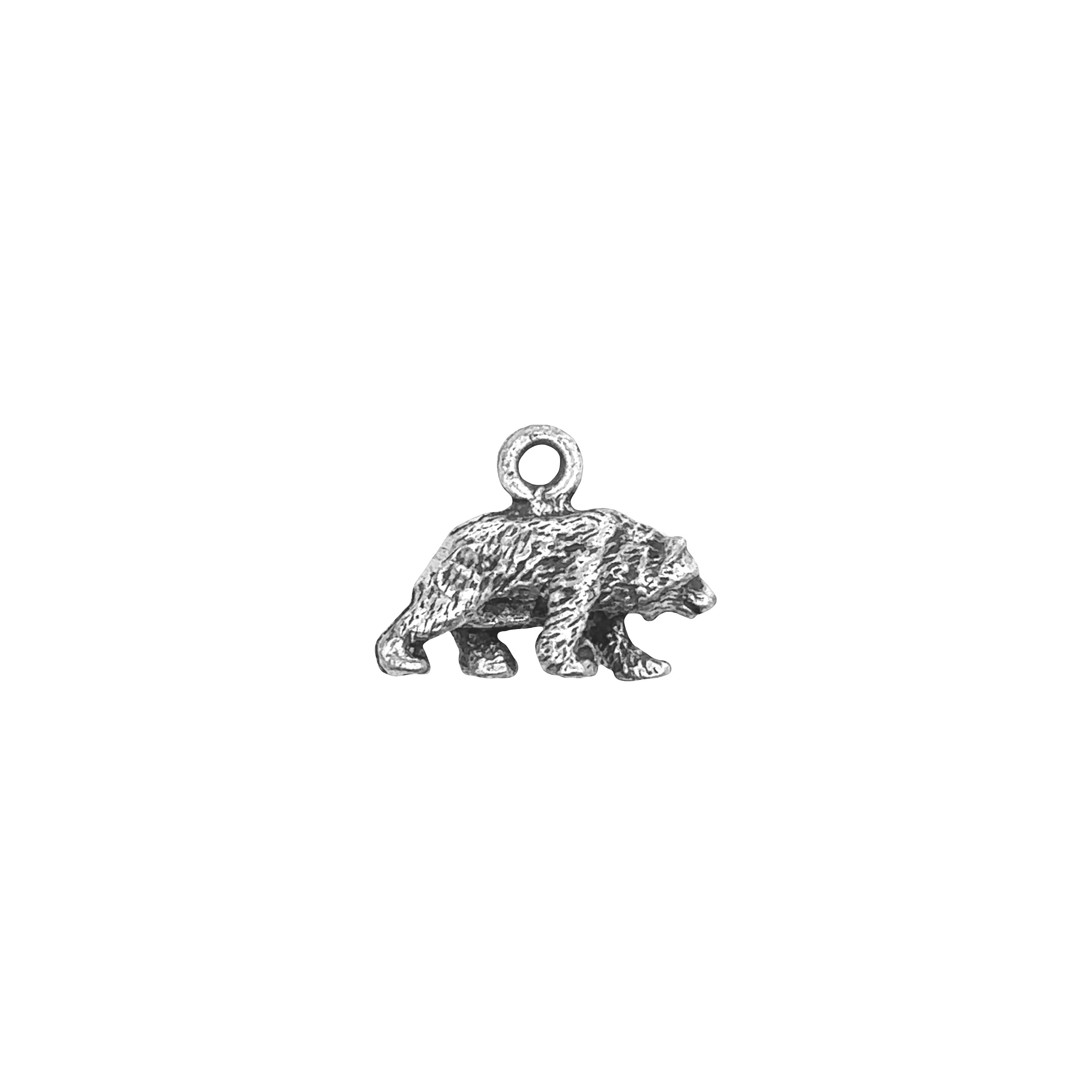 Estate Collection: Sterling Silver California Grizzly Bear Charm