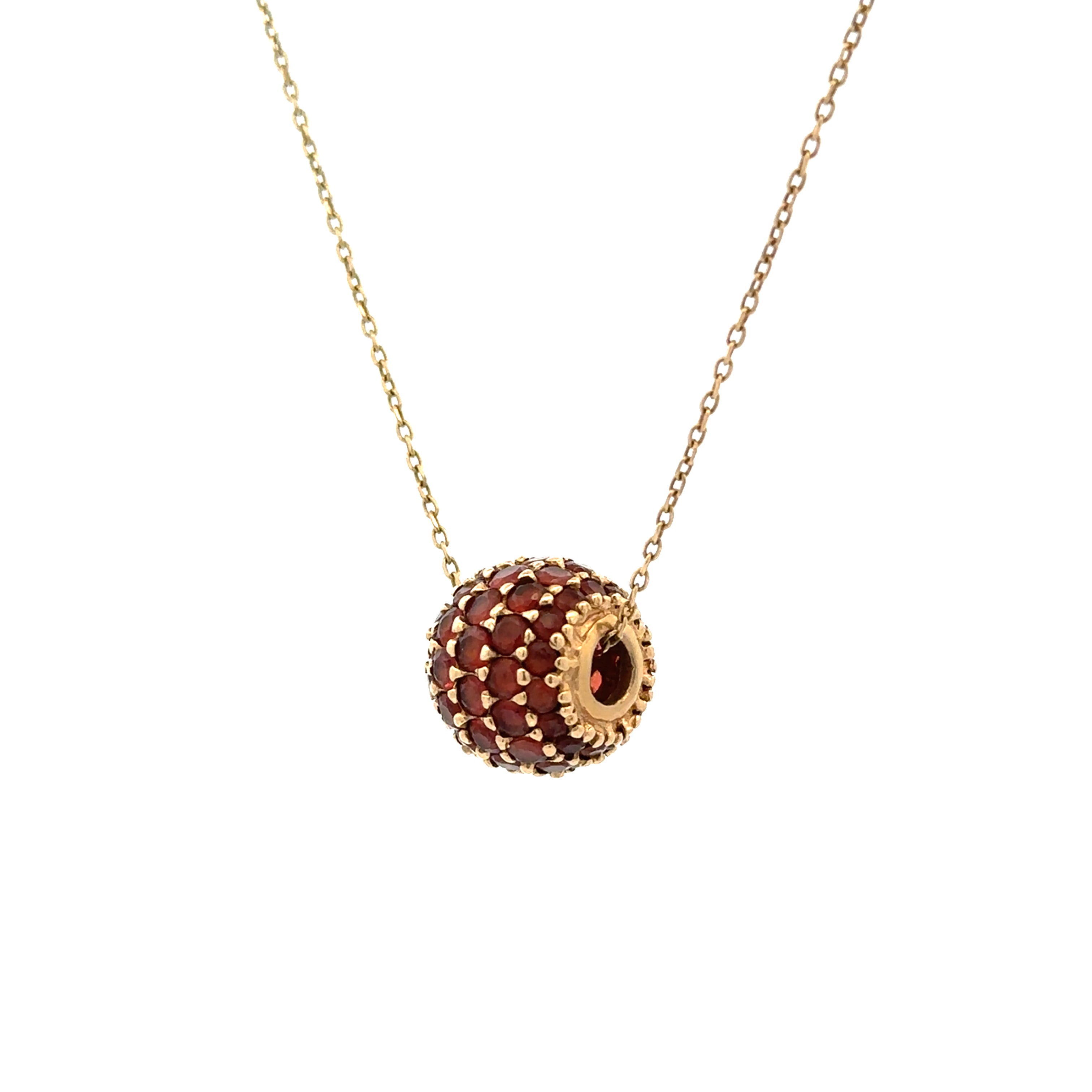 Necklace with a gold pendant on a white background