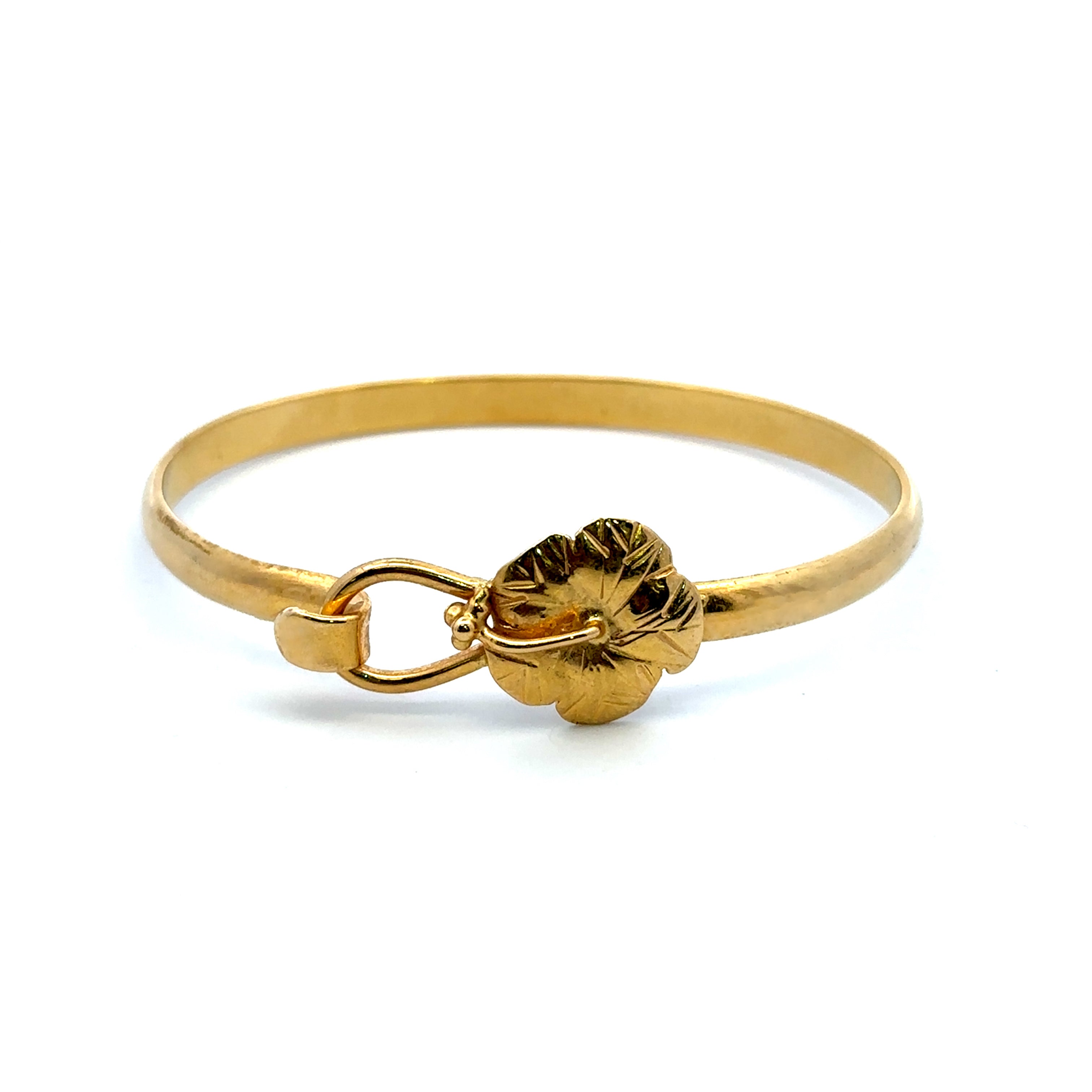 Estate Collection: 18K Yellow Gold Sonya Hibiscus Flower Hook Bracelet