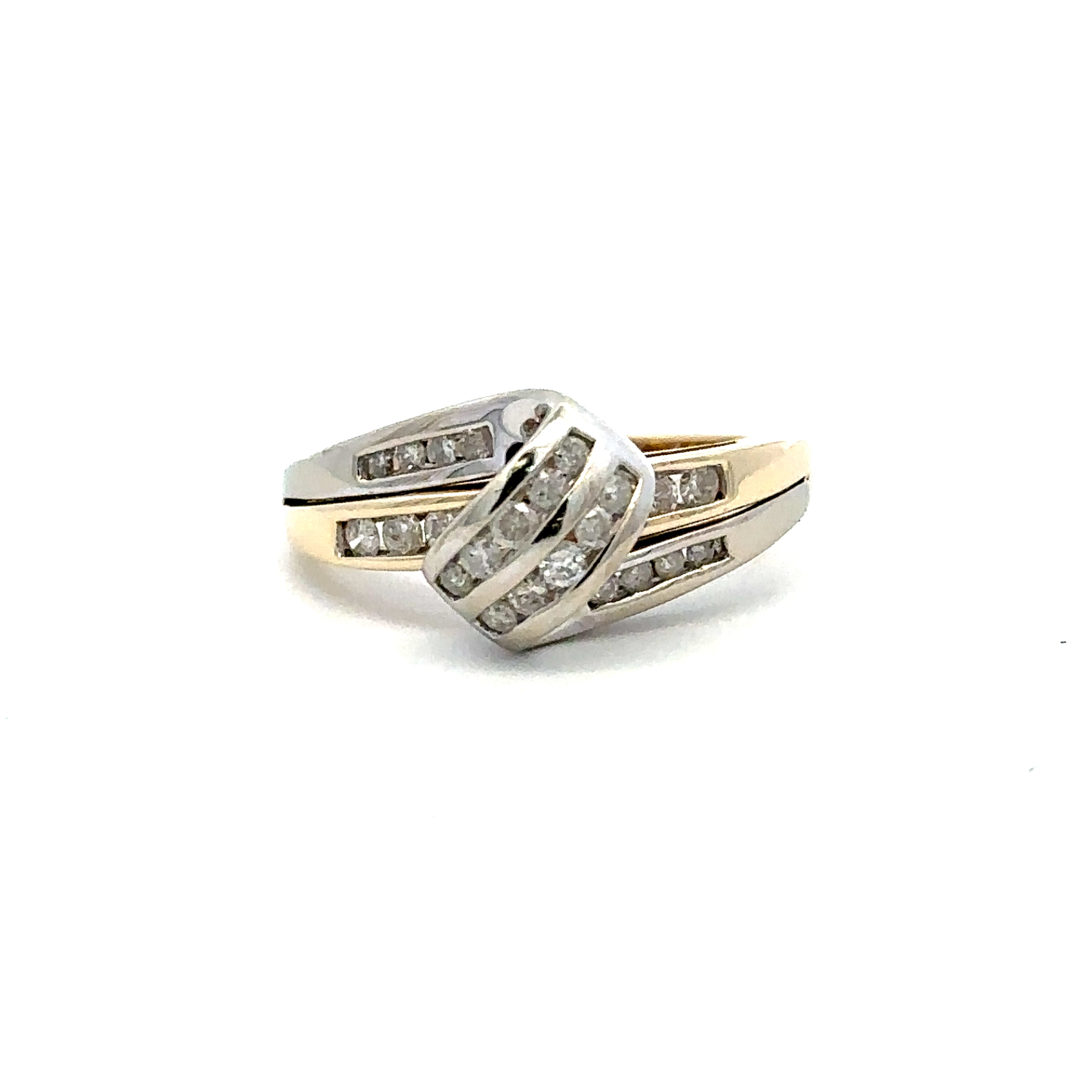 Diamond ring on a white background 
