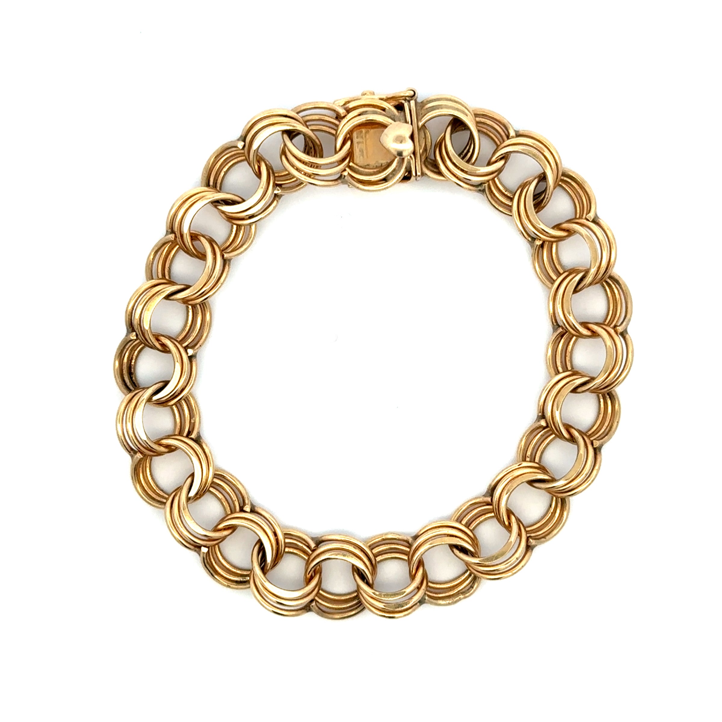 Estate Collection: 14K Yellow Gold 10.5MM Triple Link 7.5" Bracelet