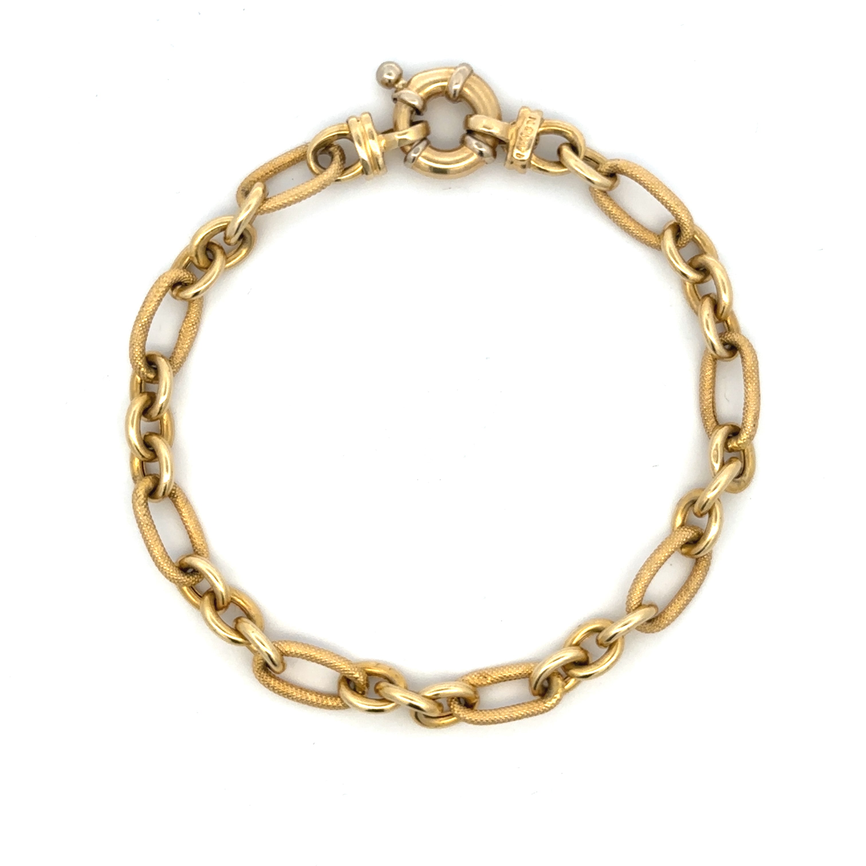 Estate Collection: 14K Yellow Gold 8.5" Fancy Link Bracelet