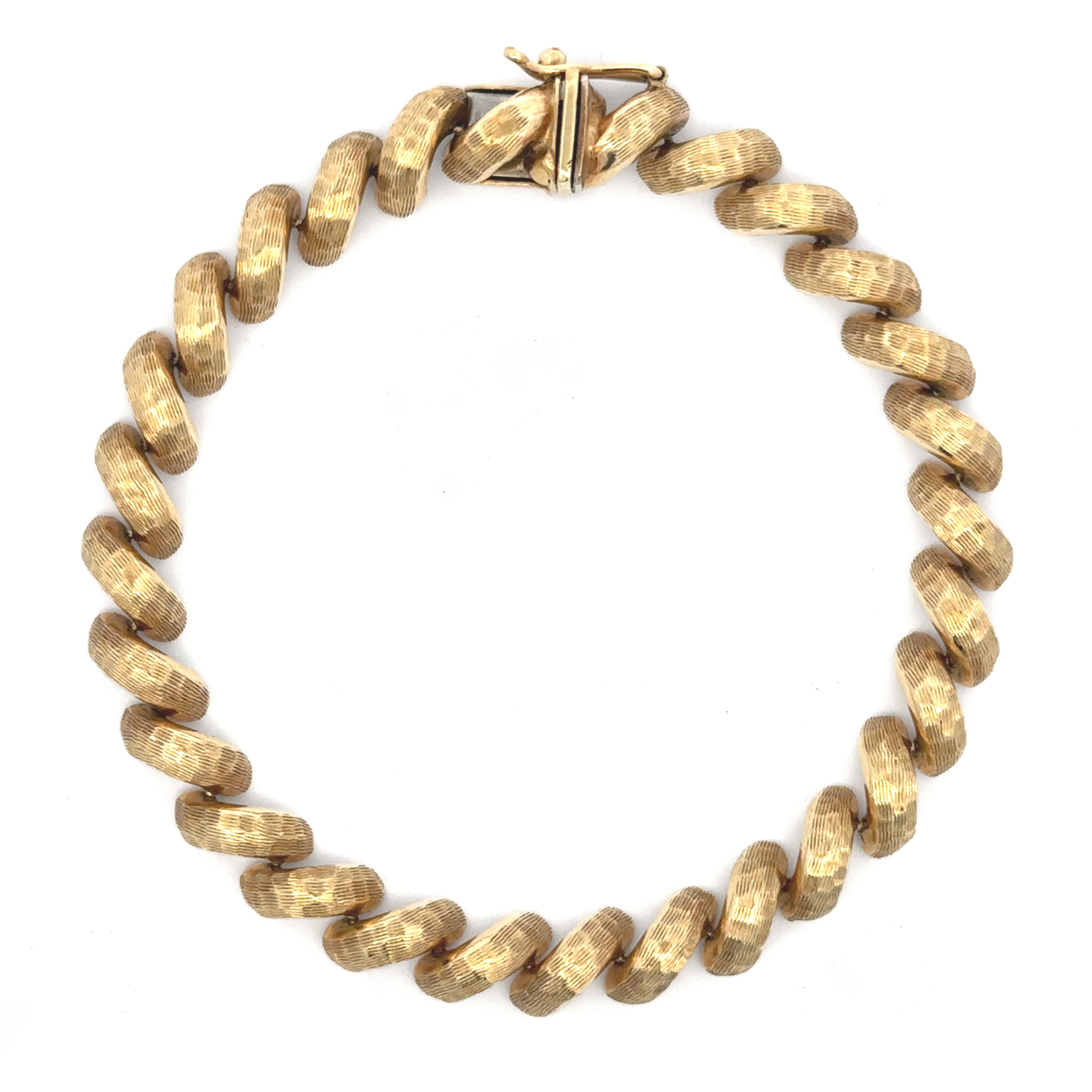 Estate Collection: 10K Yellow Gold Textured San Marco 7.375" Bracelet