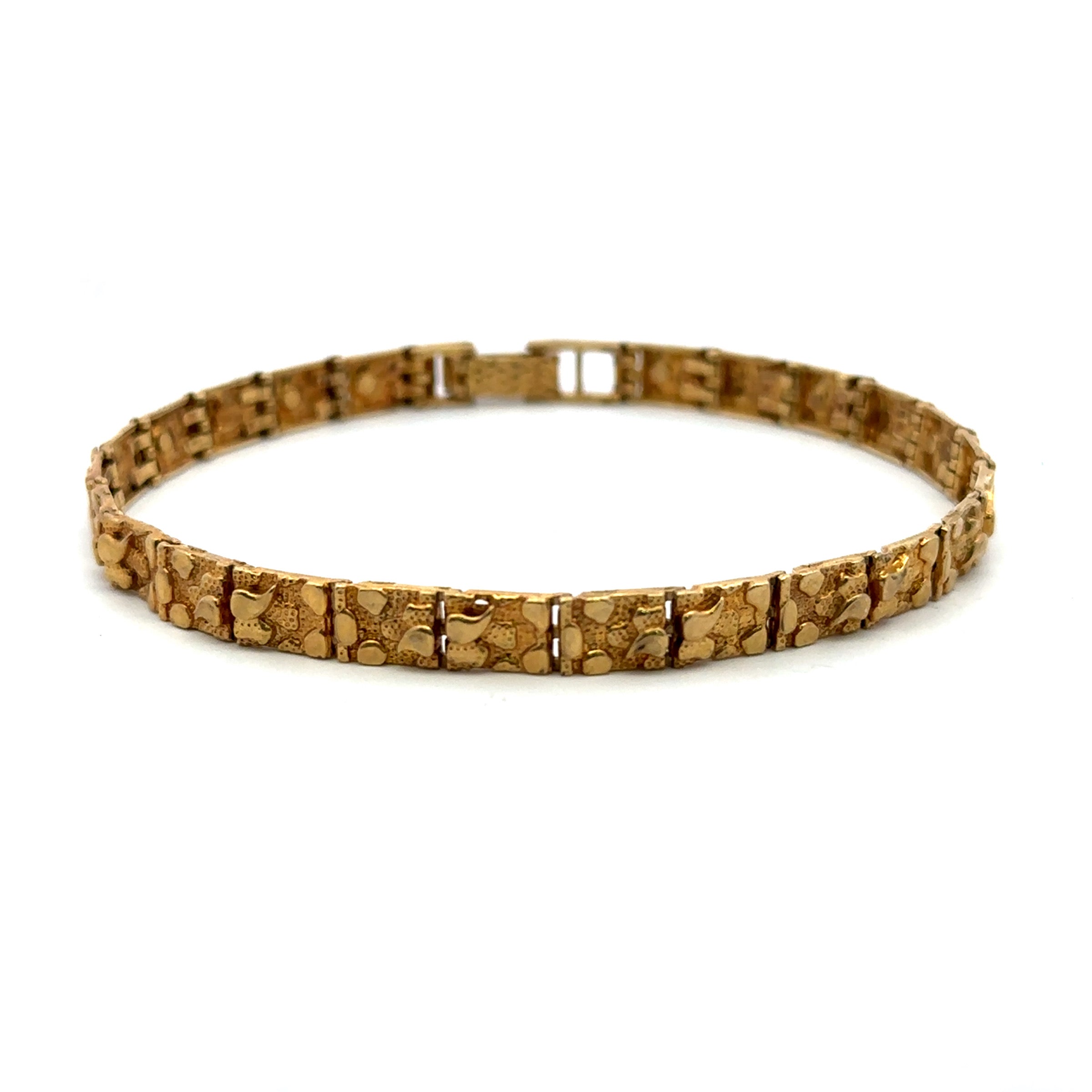 Estate Collection: 10K Yellow Gold 7.5" Nugget Bracelet with 3 Loose Extra Links