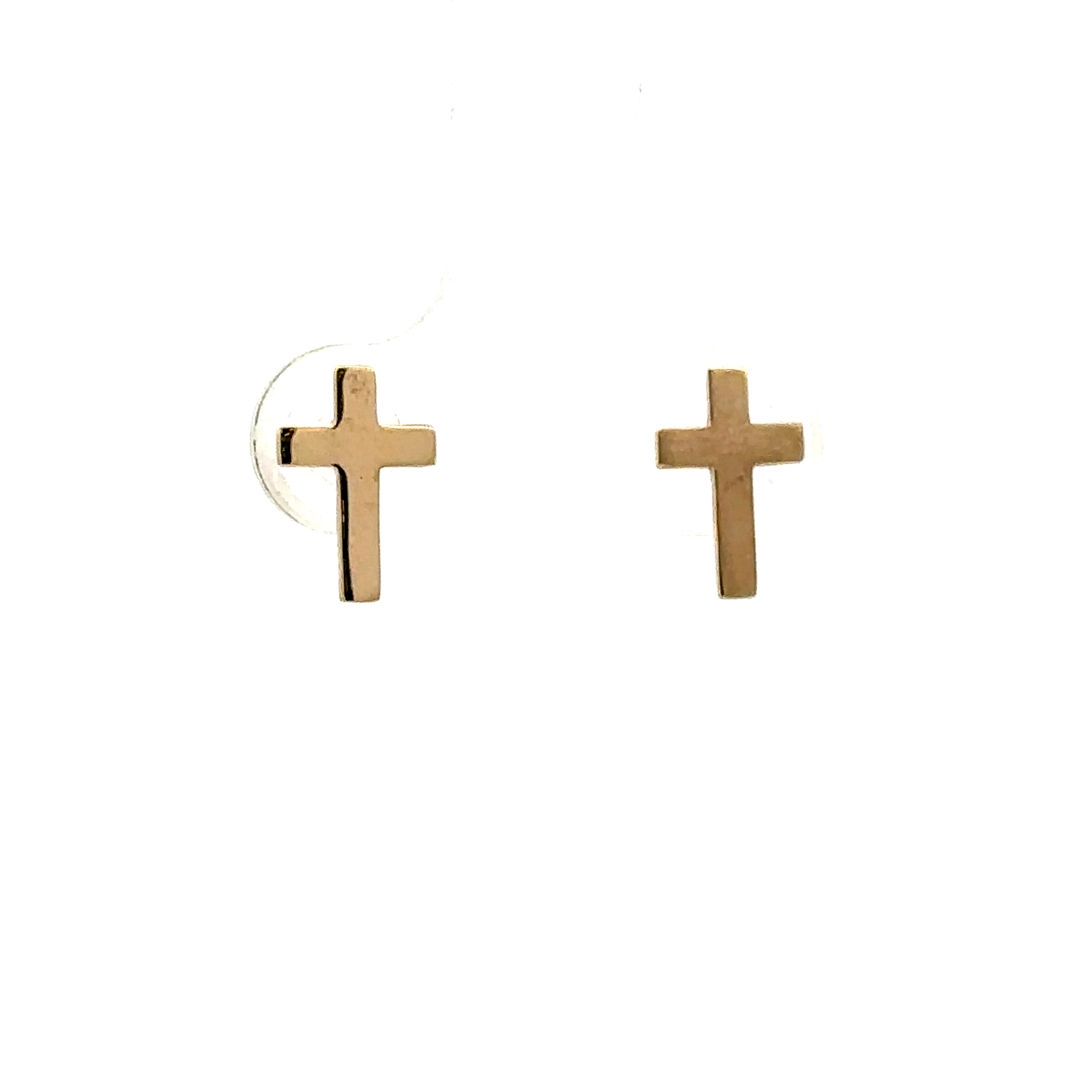 Estate Collection: 14K Yellow Gold Cross Stud Earrings