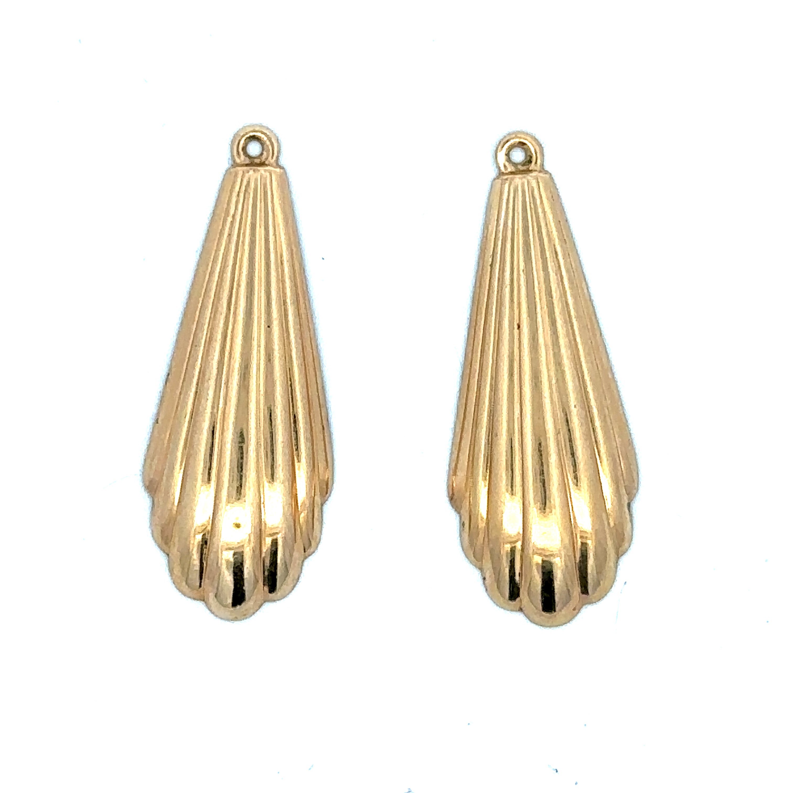 Estate Collection: 14K Yellow Gold Scalloped Drop Earring Jackets
