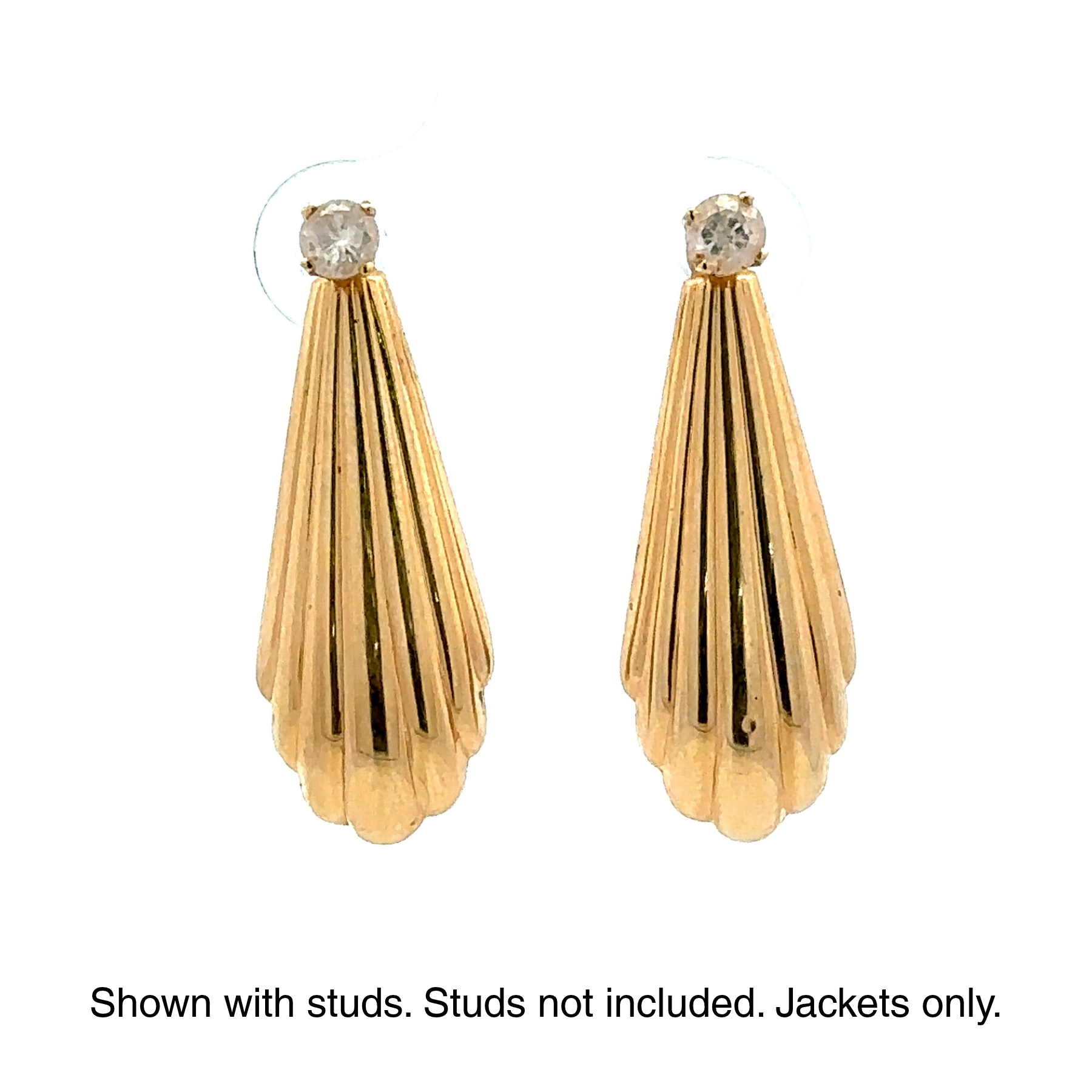 Estate Collection: 14K Yellow Gold Scalloped Drop Earring Jackets