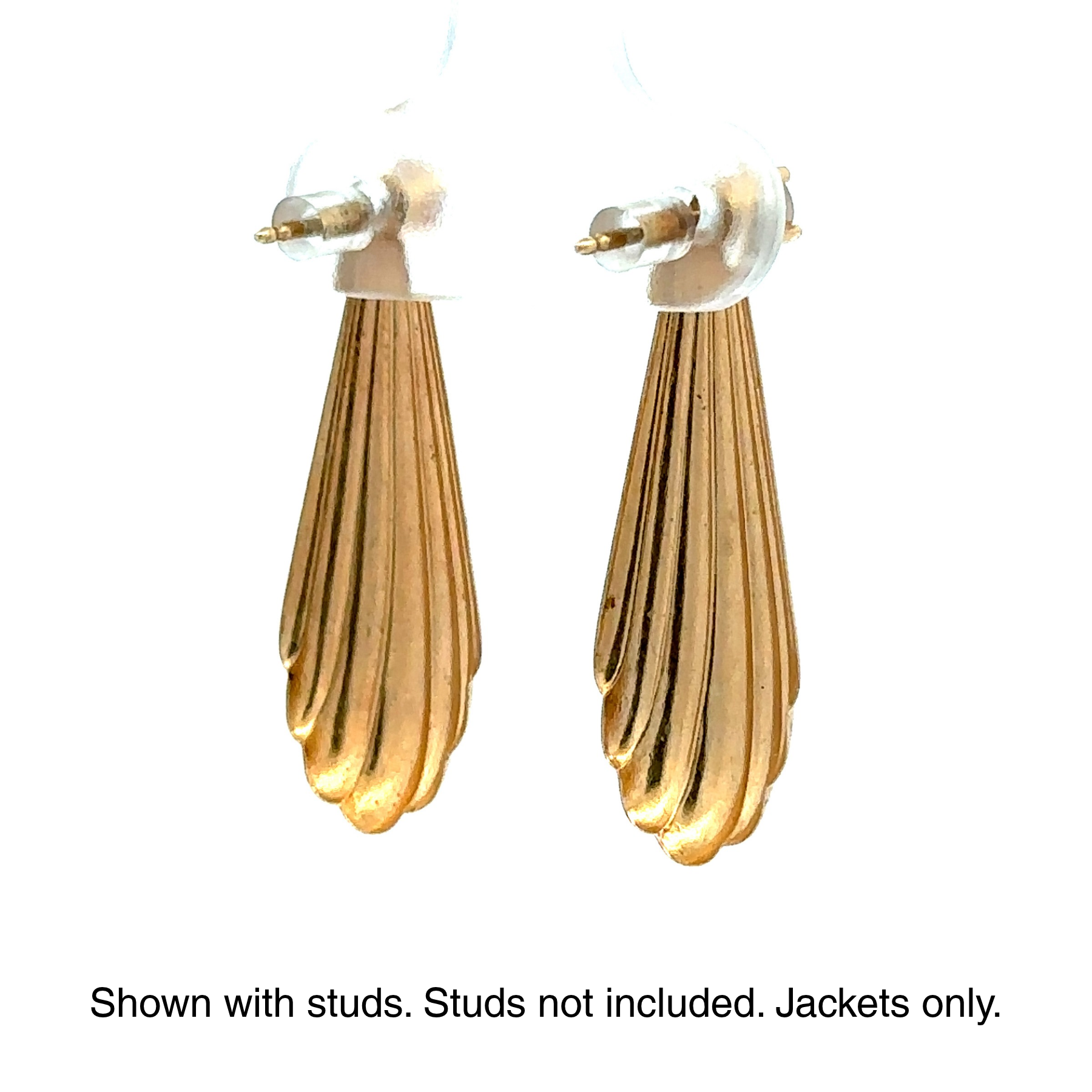 Estate Collection: 14K Yellow Gold Scalloped Drop Earring Jackets