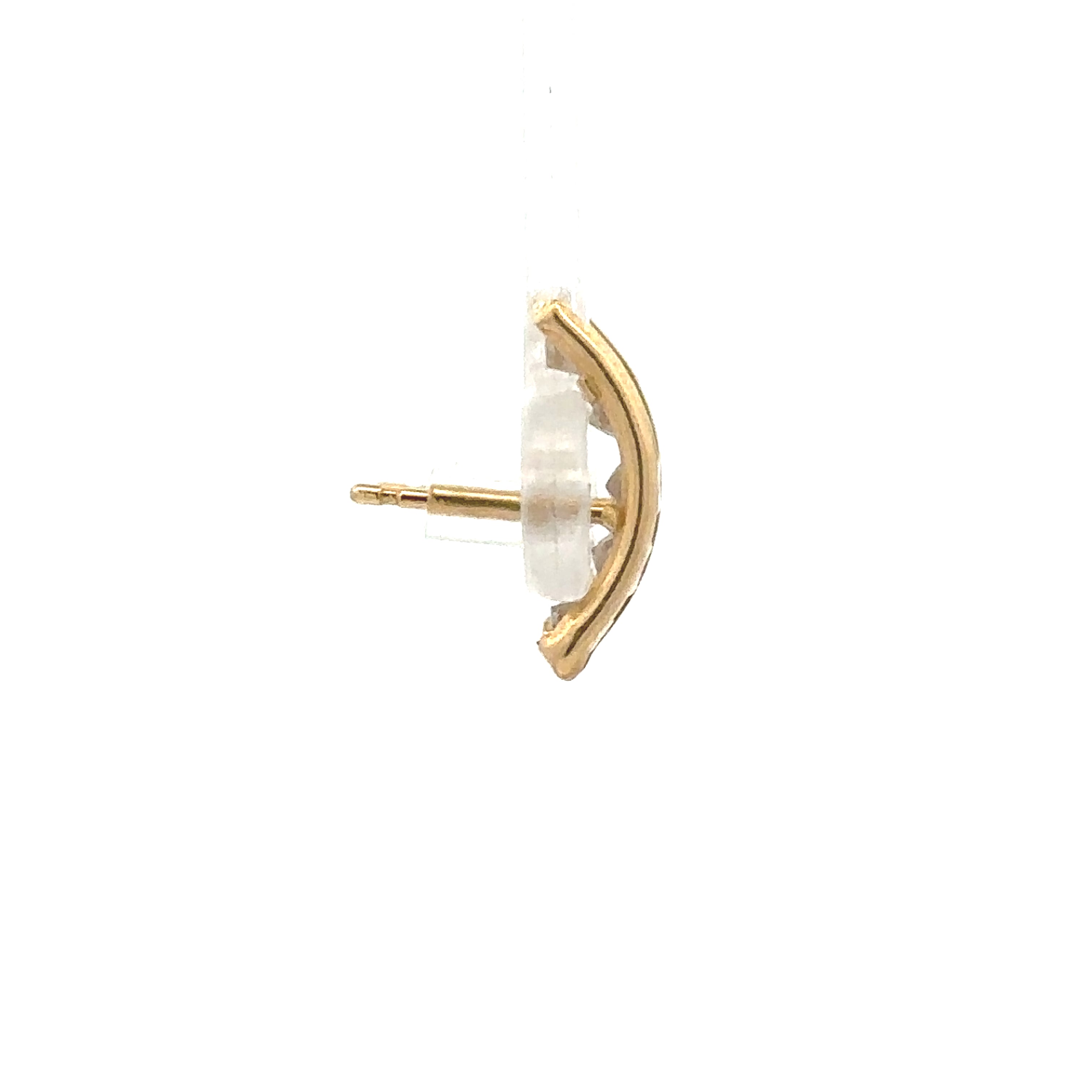 Estate Collection: 14K Yellow Gold Curved CZ Stud Earrings