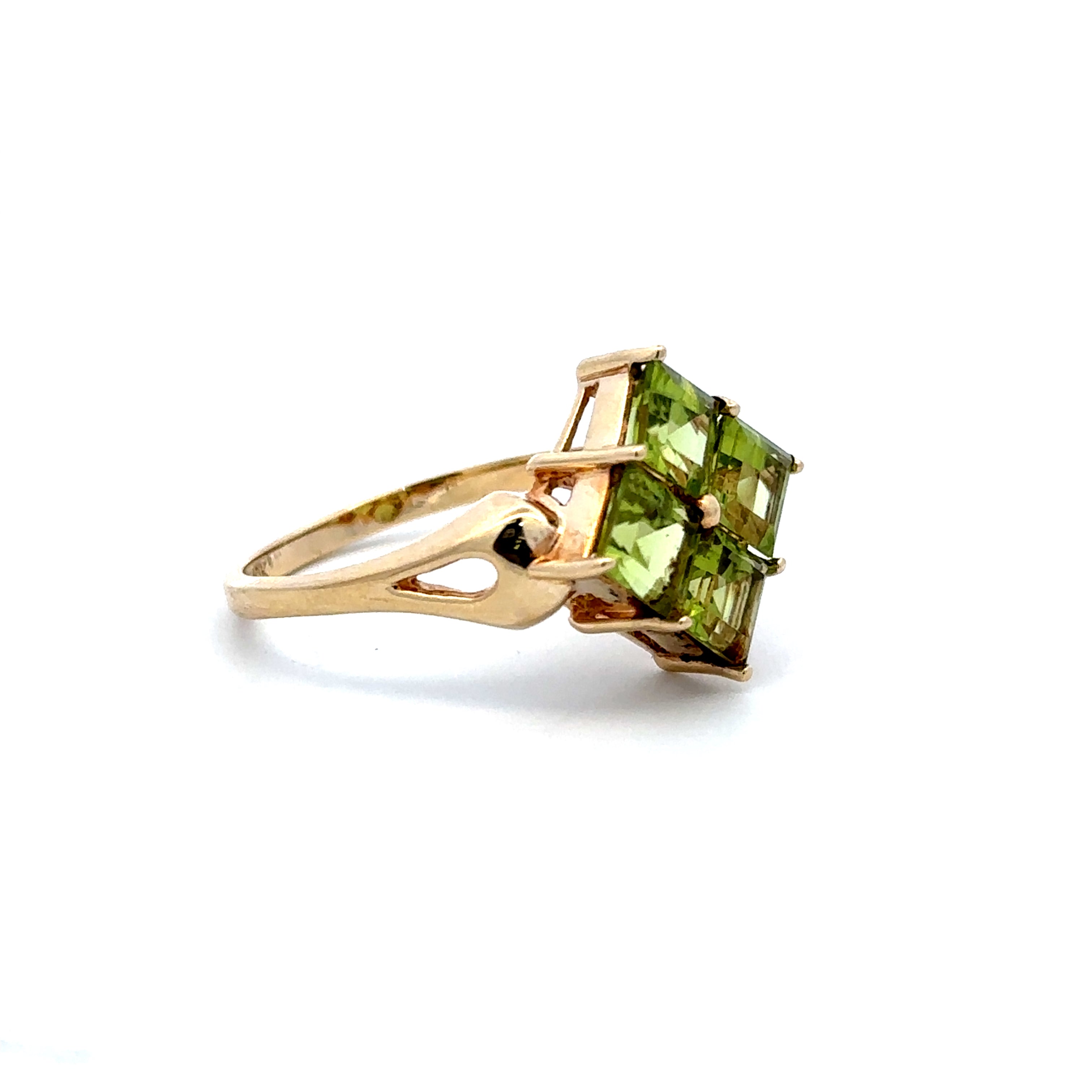 Estate Collection: 10K Yellow Gold Peridot Cocktail Ring