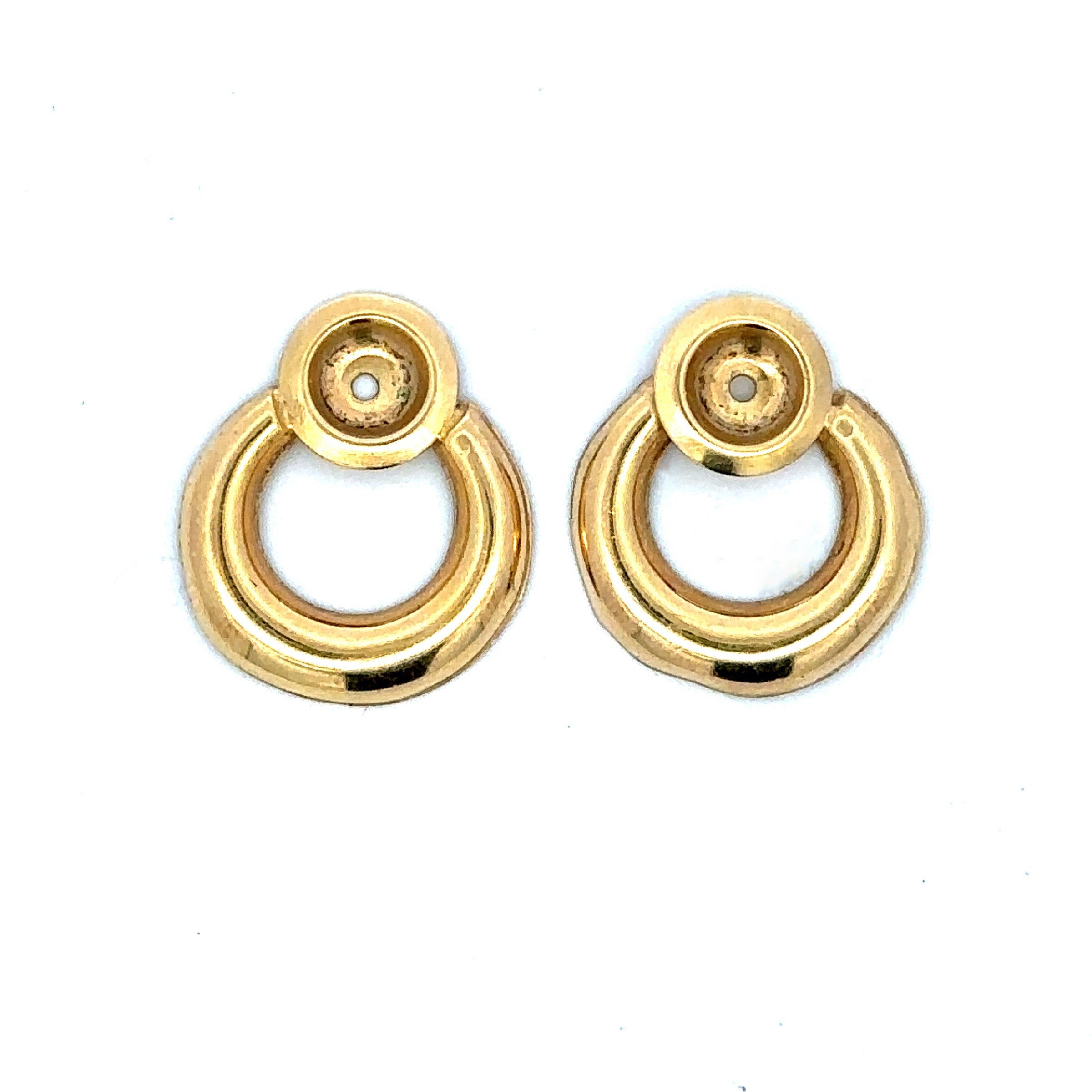 Estate Collection: 14K Yellow Gold Open Circle Earring Jackets