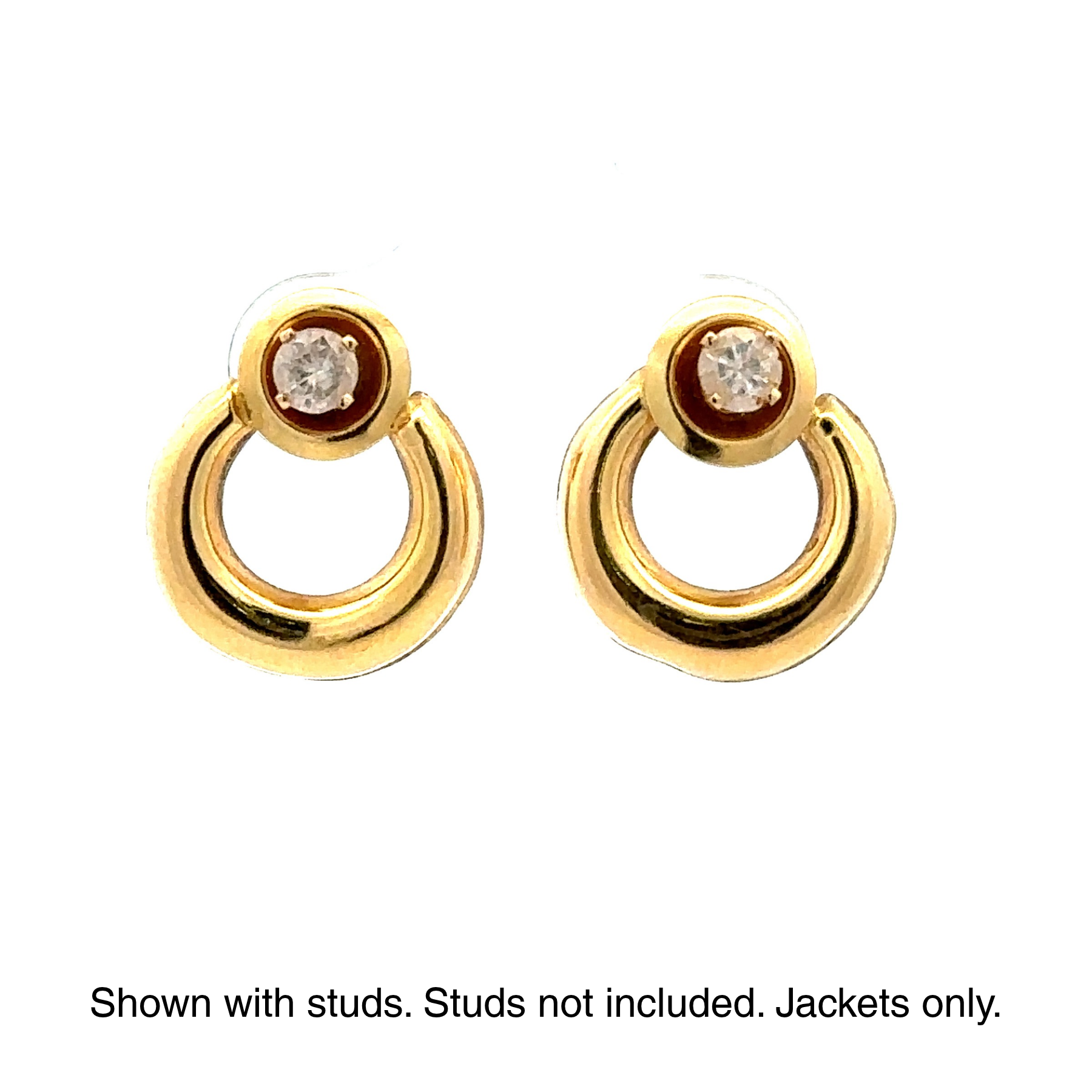 Estate Collection: 14K Yellow Gold Open Circle Earring Jackets
