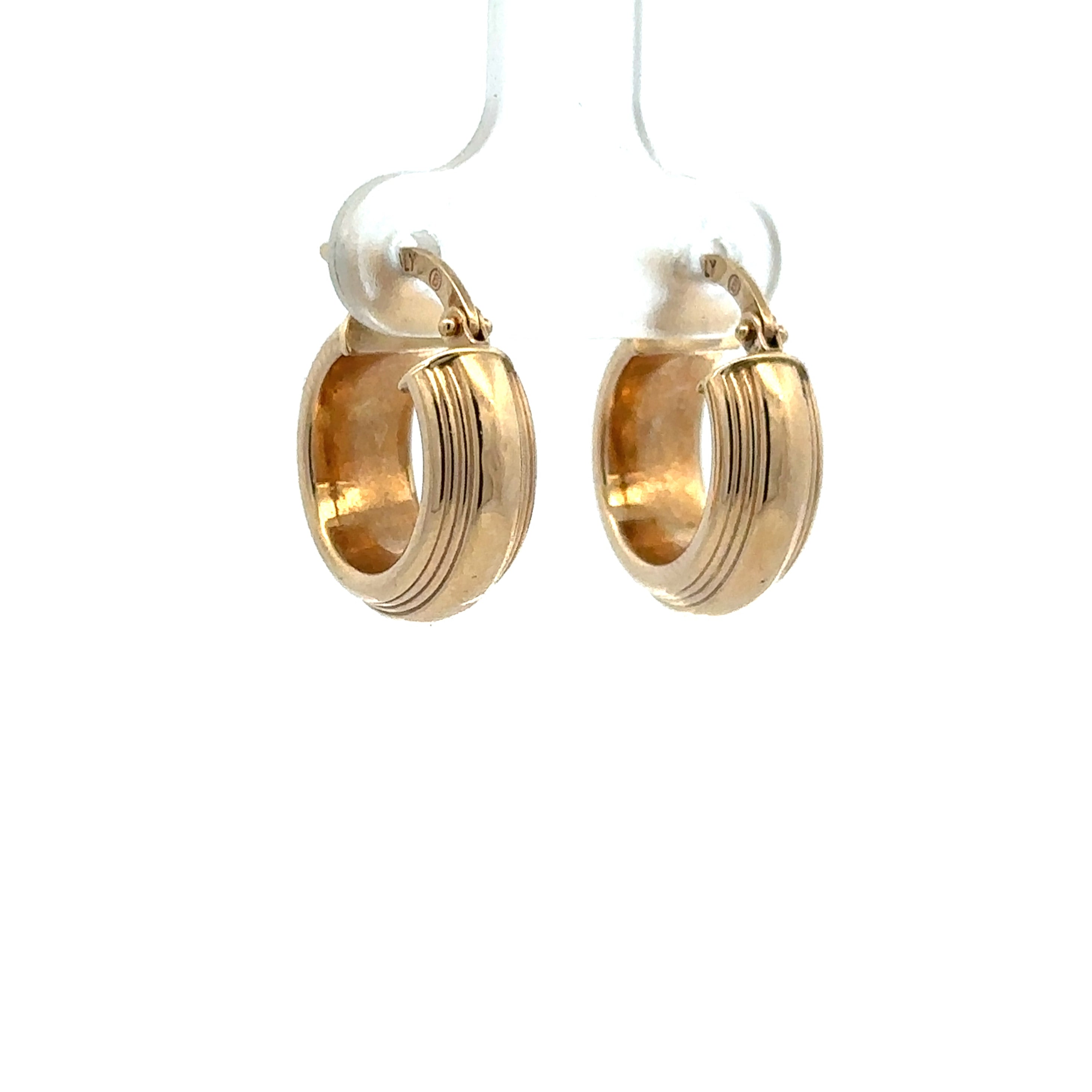 Estate Collection: 14K Yellow Gold Small Chunky Hollow Hoop Earrings