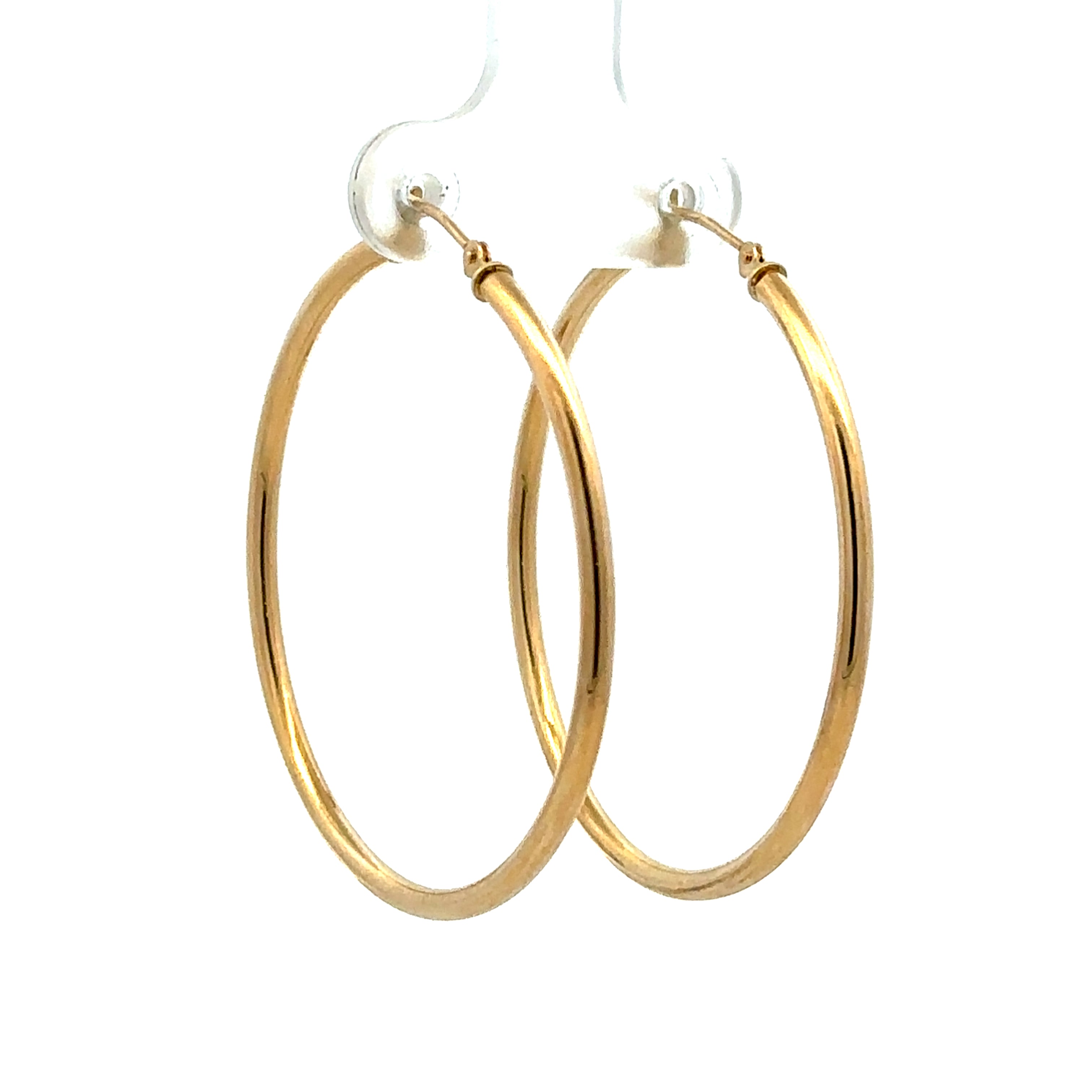 Estate Collection: 14K Yellow Gold 39x2MM Polished Hollow Hoop Earrings