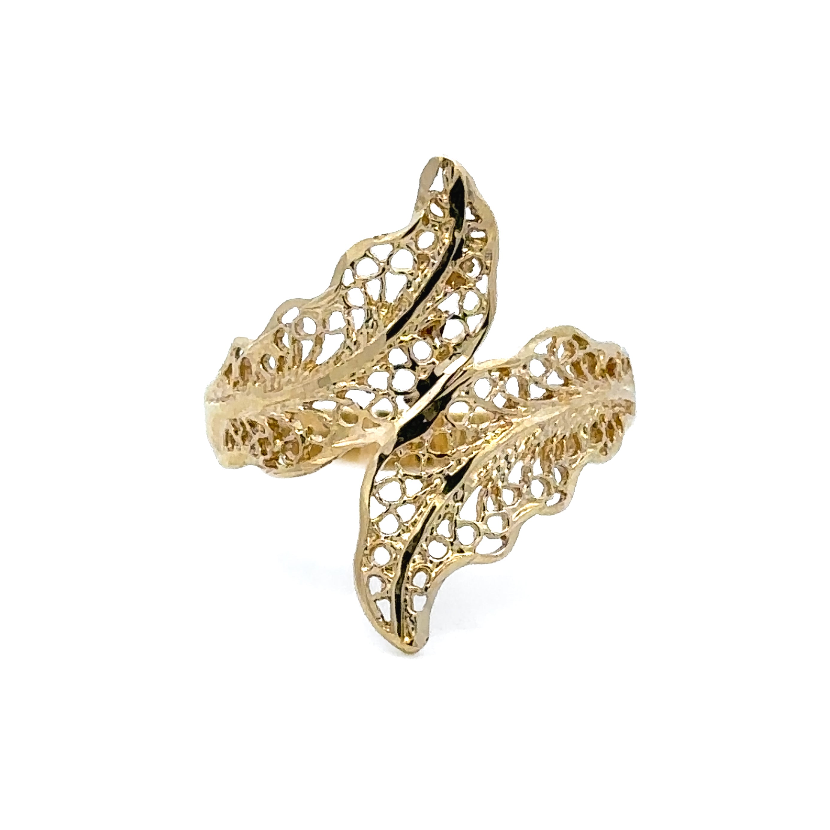 Estate Collection: 10K Yellow Gold Diamond Cut Filagree Ring