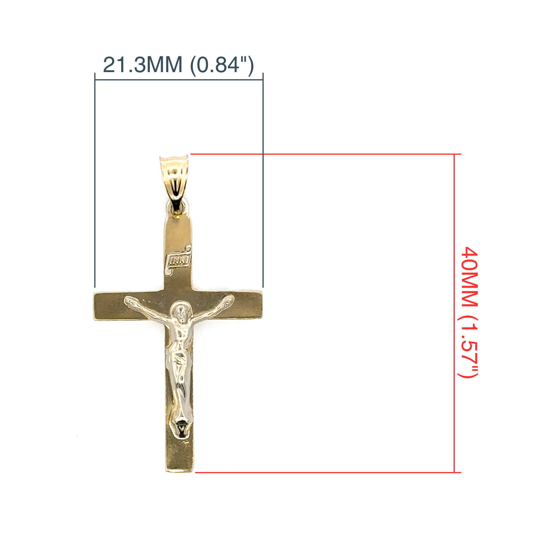 Estate Collection: 14K Yellow Gold Hollow Crucifix Pendant without Chain