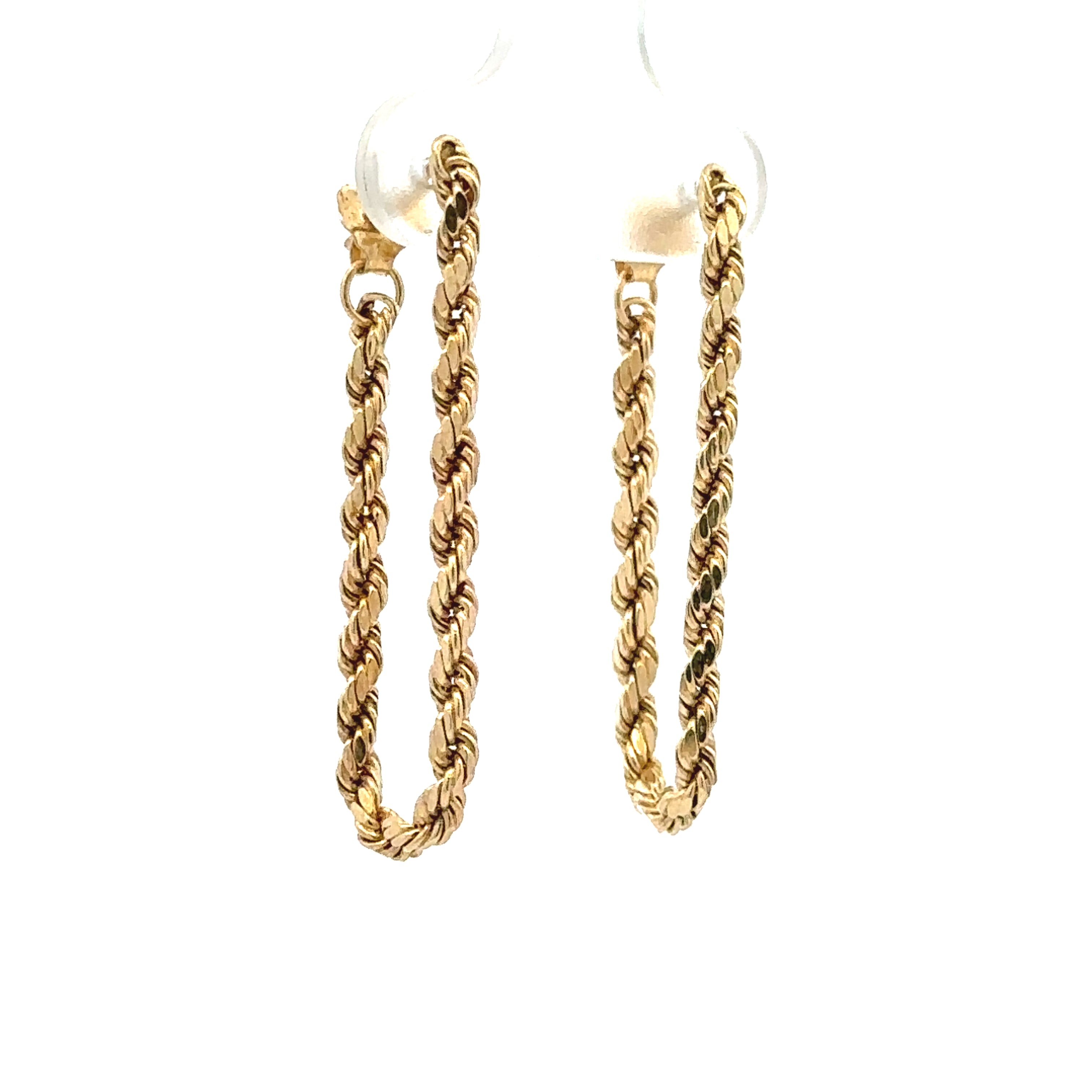 Estate Collection: 14K Yellow Gold Hollow Rope Stud Earrings