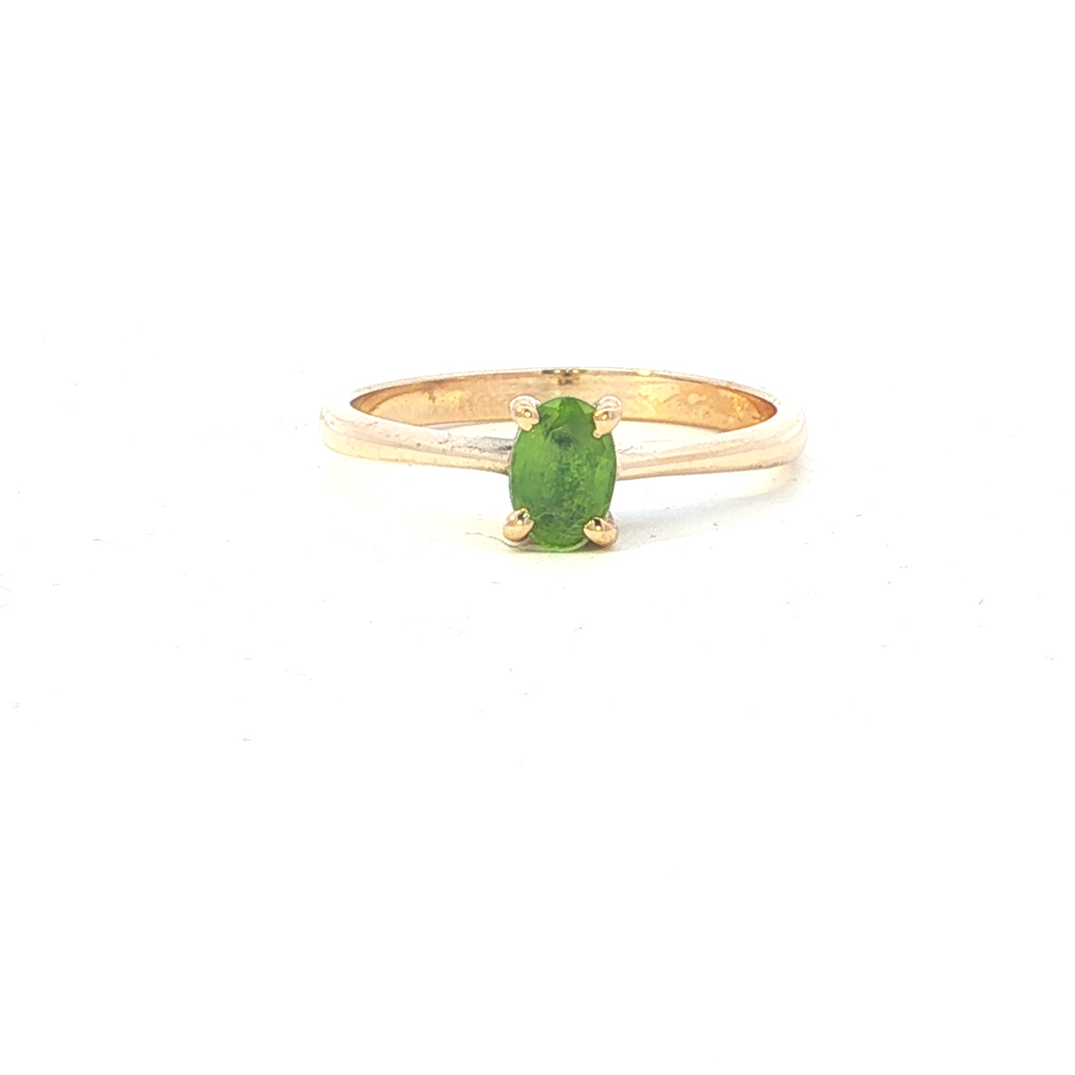 Estate Collection: 14K Yellow Gold Oval Peridot Fashion Ring