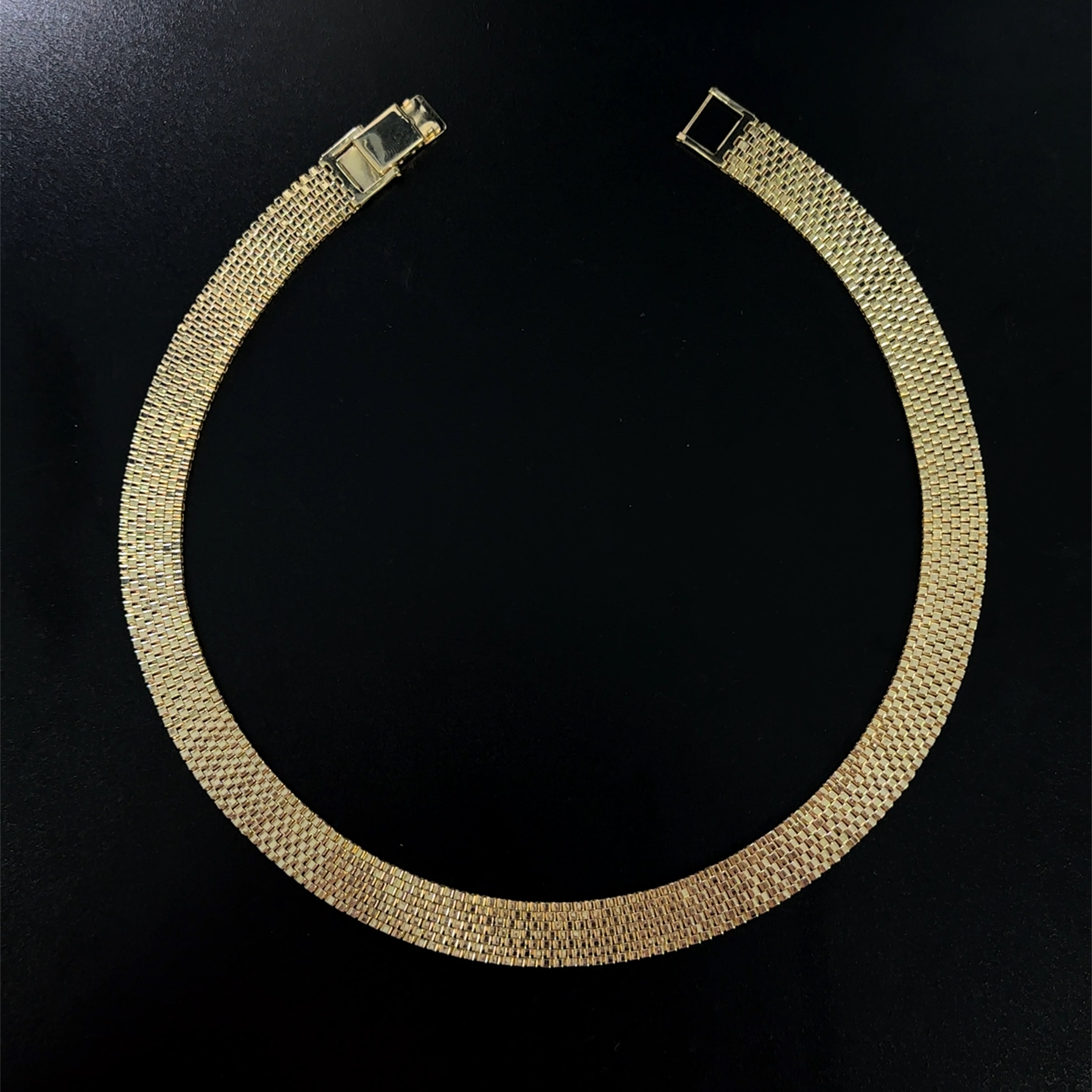 Estate Collection: 14K Yellow Gold 18" Fancy Woven Mesh Necklace