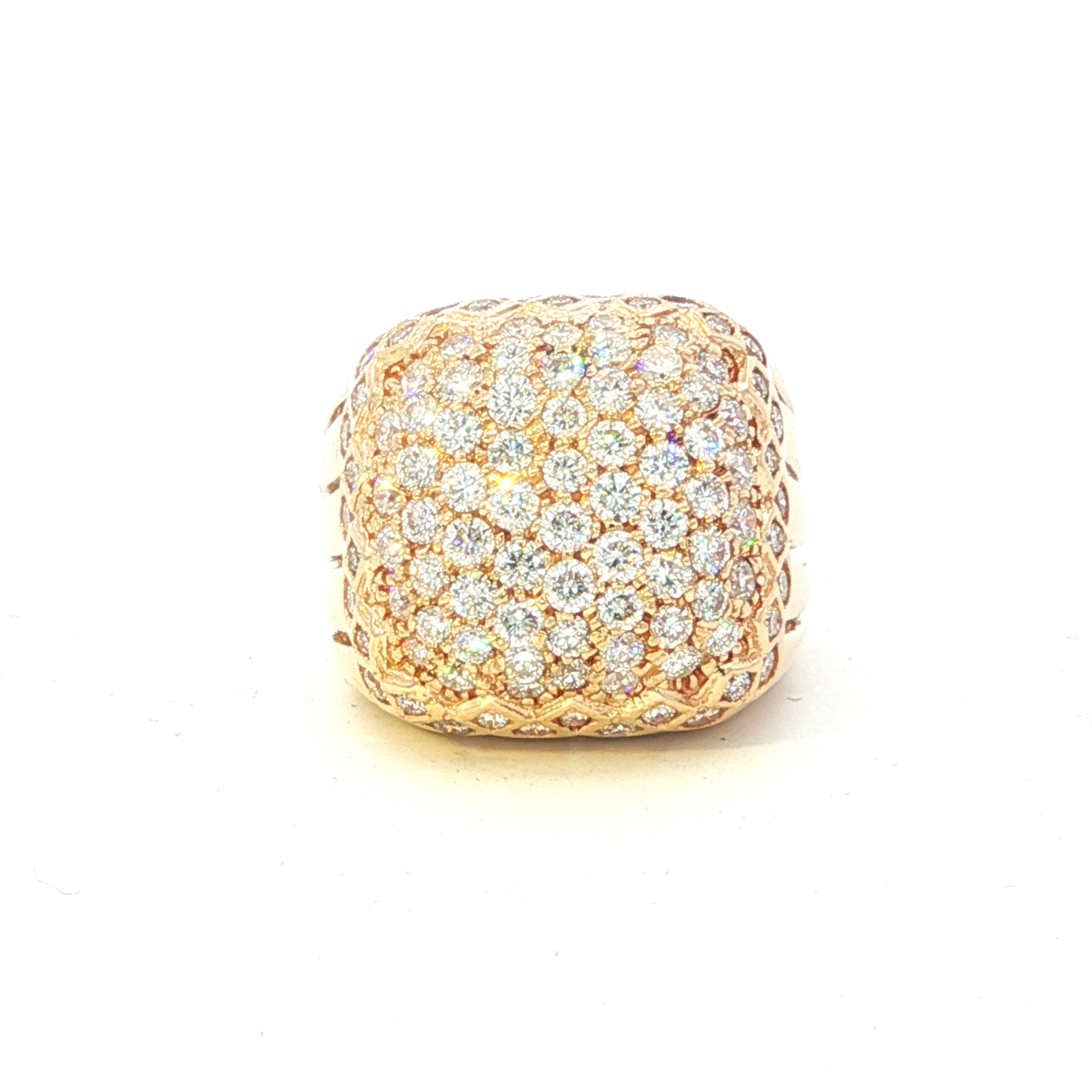 Estate Collection: 14K Yellow Gold Pavé Diamond Statement Ring