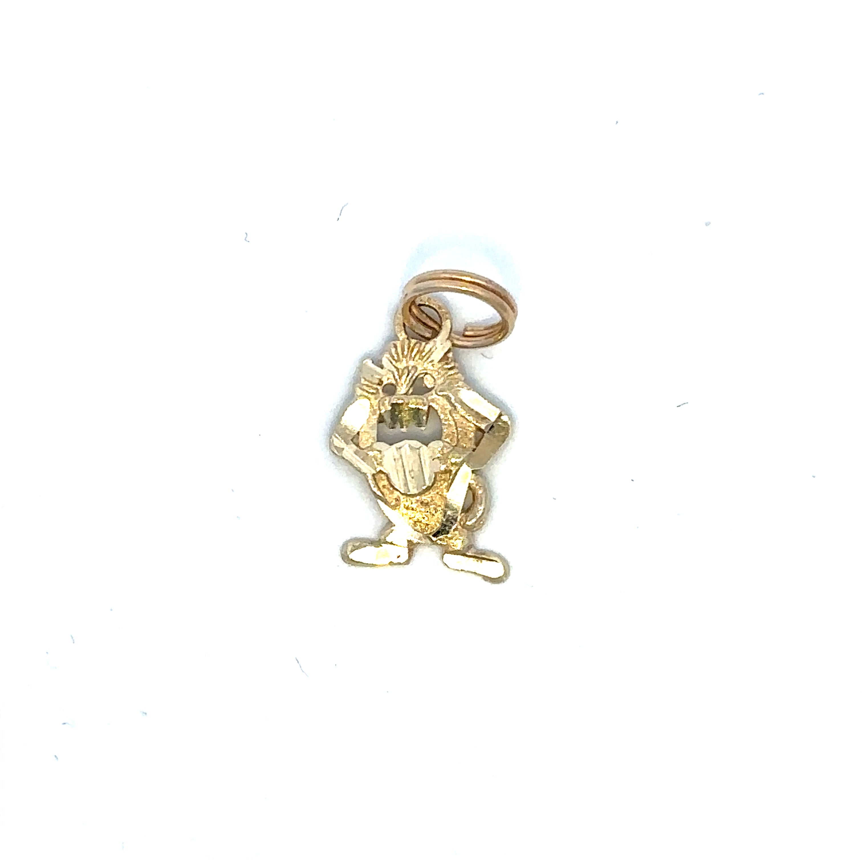 Gold charm on a white background