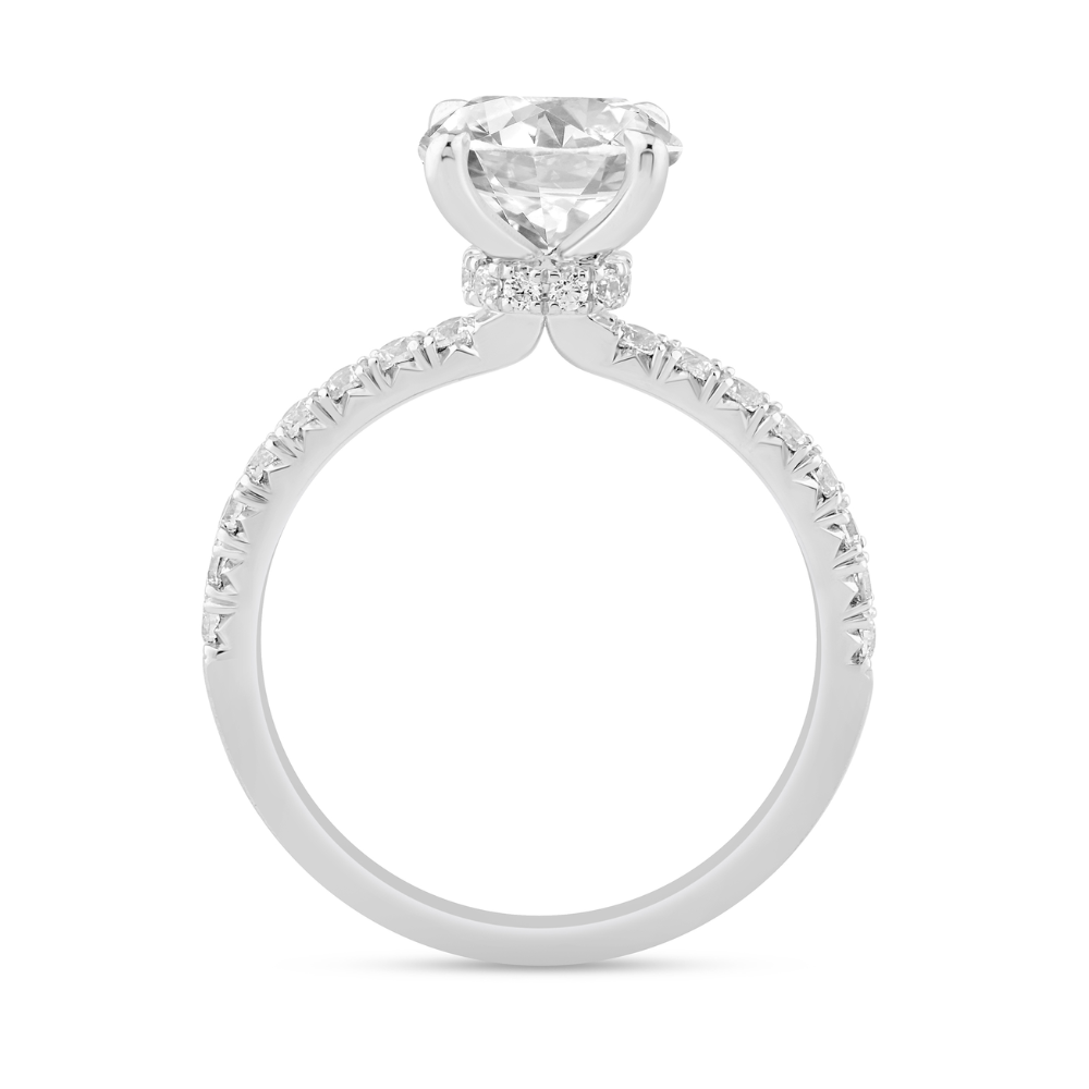 The "Ellie" — Certified 14K White Gold 2.33CTW. Round Lab-Grown Diamond Accented Engagement Ring
