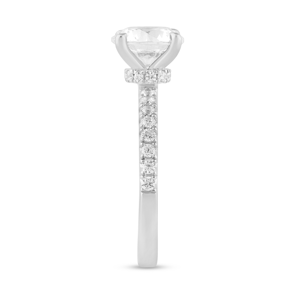 The "Ellie" — Certified 14K White Gold 2.33CTW. Round Lab-Grown Diamond Accented Engagement Ring