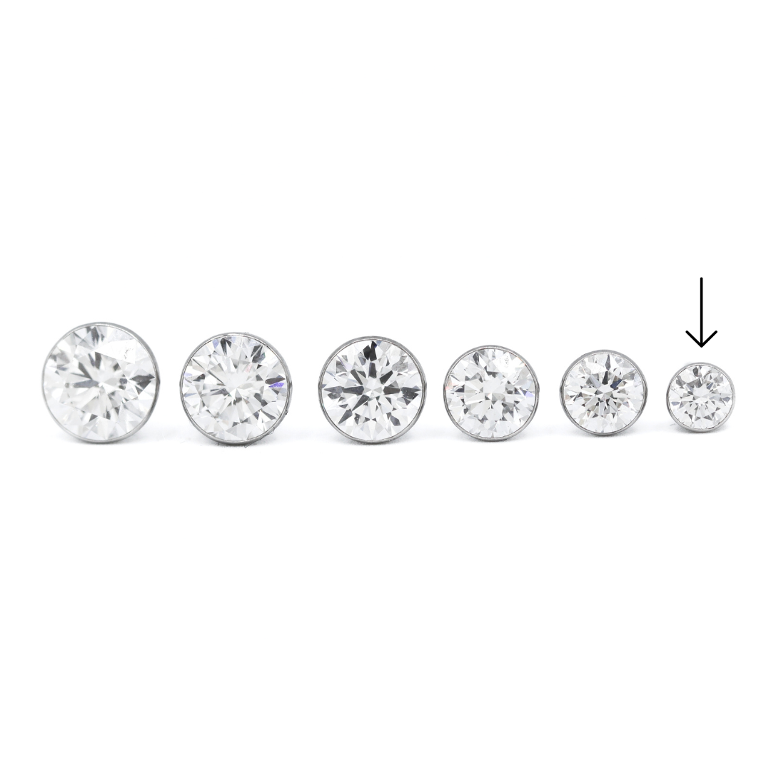 14K White Gold 0.5CTW. Lab-Grown Diamond Bezel-Set Martini Stud Earrings