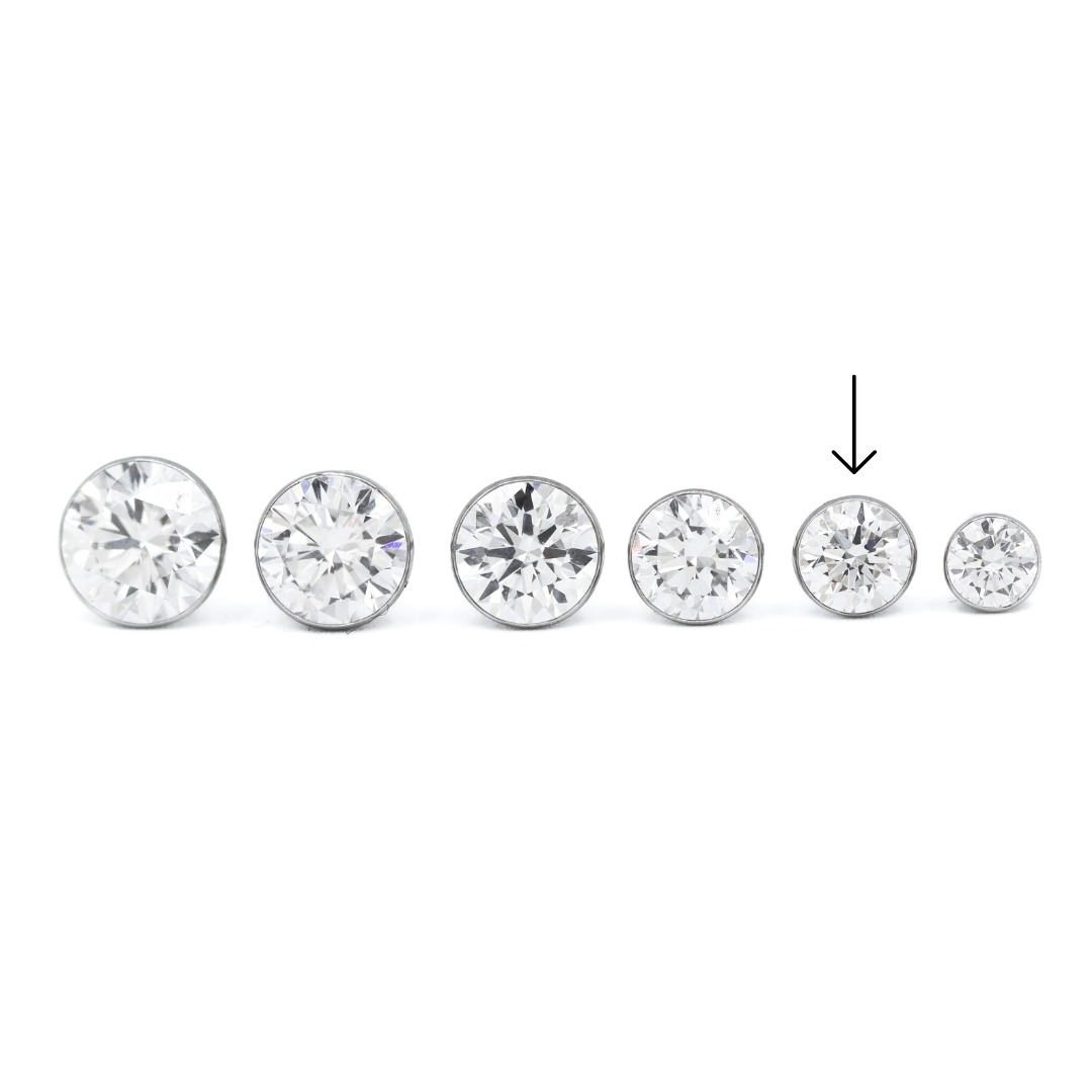 14K White Gold 1CTW. Bezel-Set Lab-Grown Diamond Martini Stud Earrings