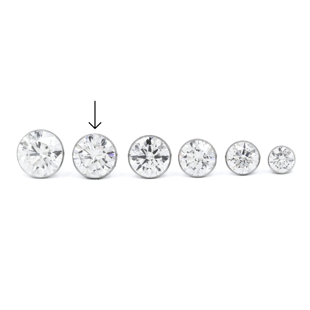 14K White Gold 2.5CTW. Bezel-Set Lab-Grown Diamond Martini Stud Earrings