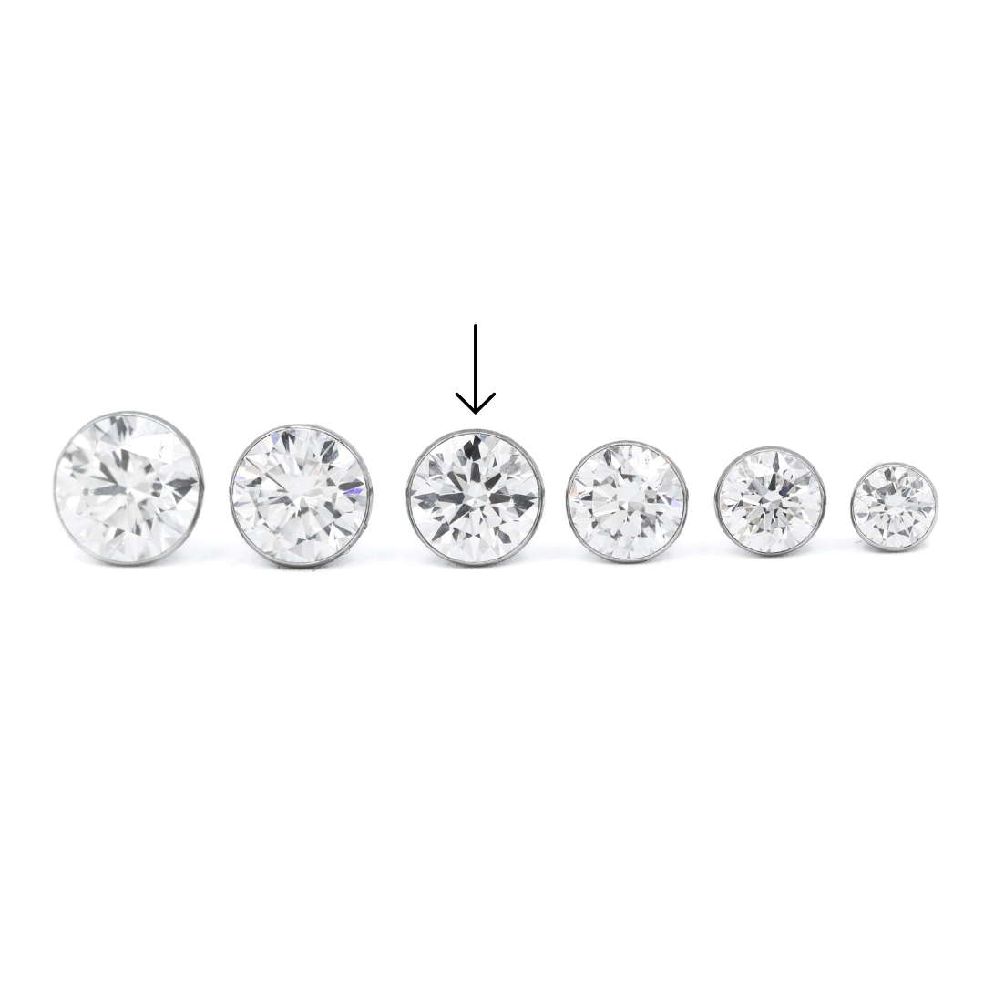 14K White Gold 2CTW. Bezel Set Lab-Grown Diamond Martini Stud Earrings